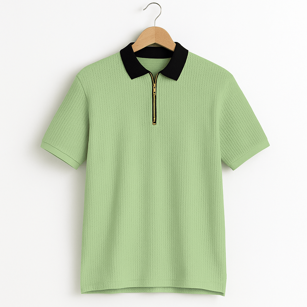     			CONWAY Men Cotton Blend Regular Fit Solid T-Shirt ( Light Green )
