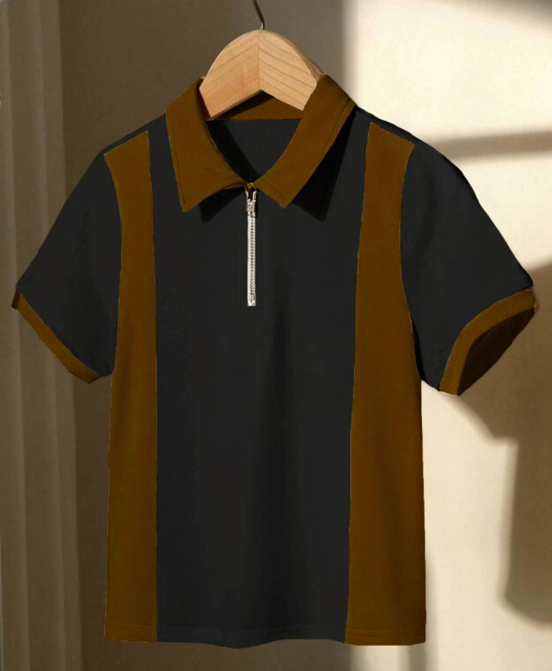 CONWAY Men Cotton Blend Regular Fit Colorblock T-Shirt ( Brown ) CONWAY Men Cotton Blend Regular Fit Colorblock T-Shirt ( Brown )