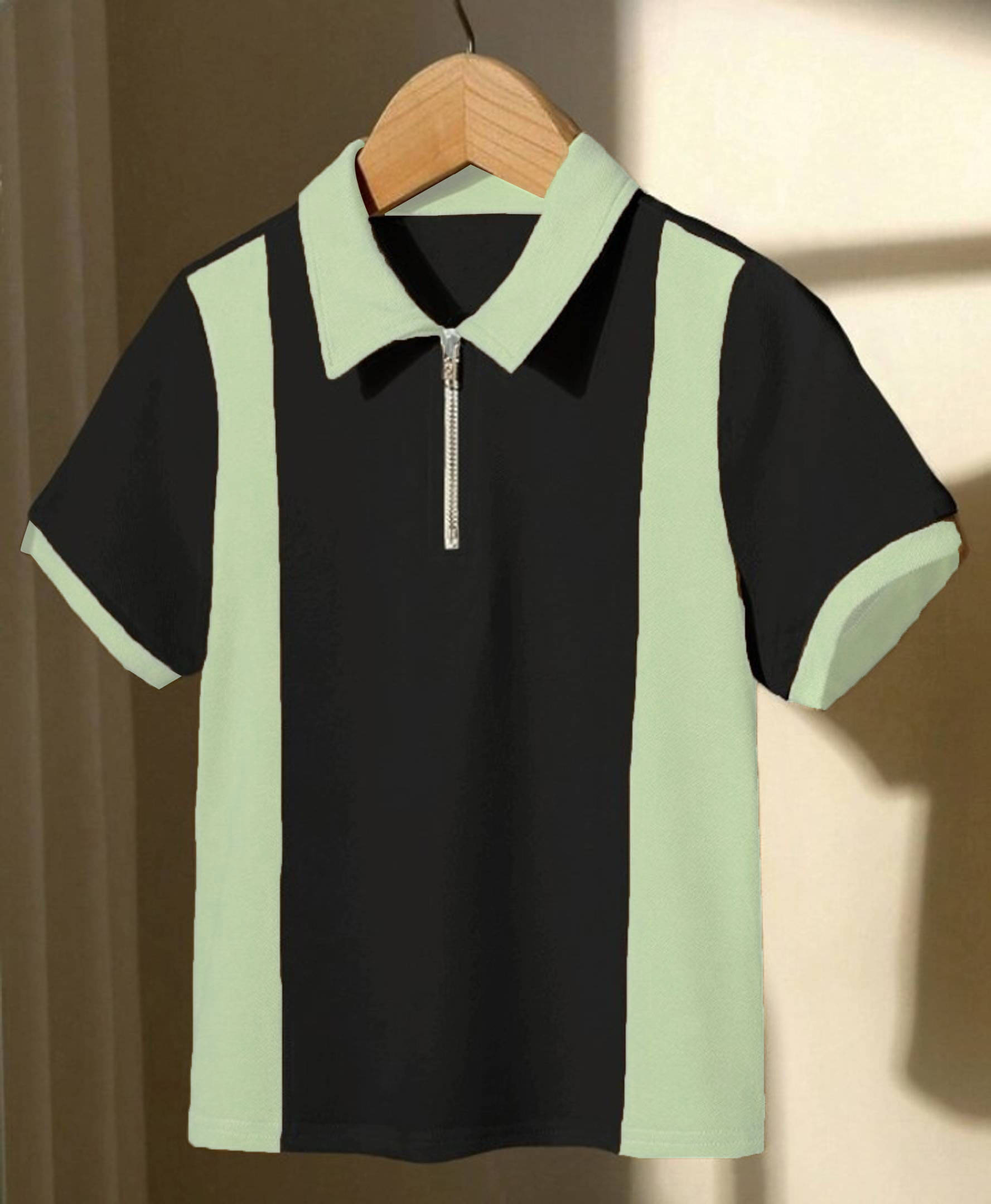 CONWAY Men Cotton Blend Regular Fit Colorblock T-Shirt ( Light Green ) CONWAY Men Cotton Blend Regular Fit Colorblock T-Shirt ( Light Green )