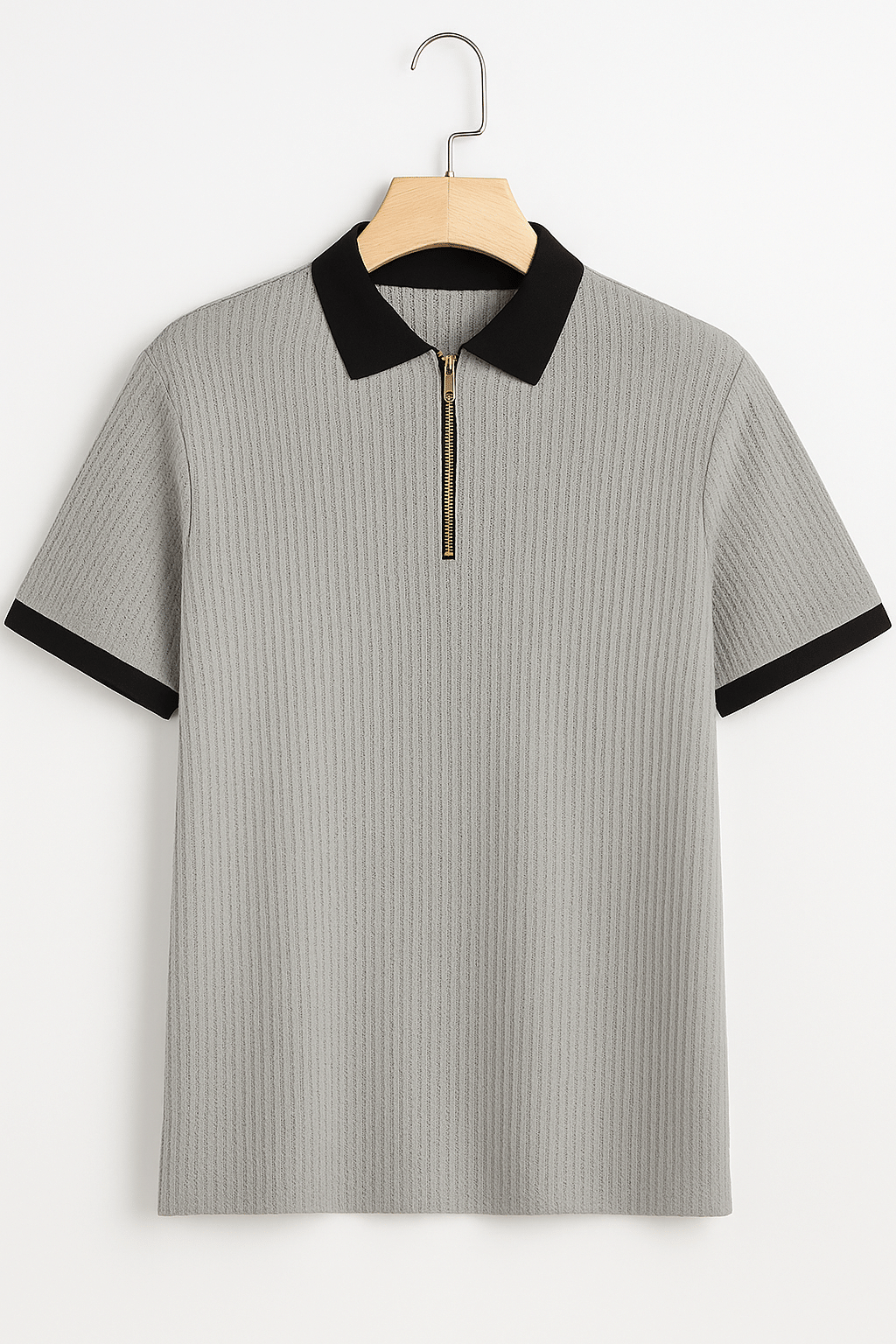     			CONWAY Men Cotton Blend Regular Fit Solid T-Shirt ( Grey )
