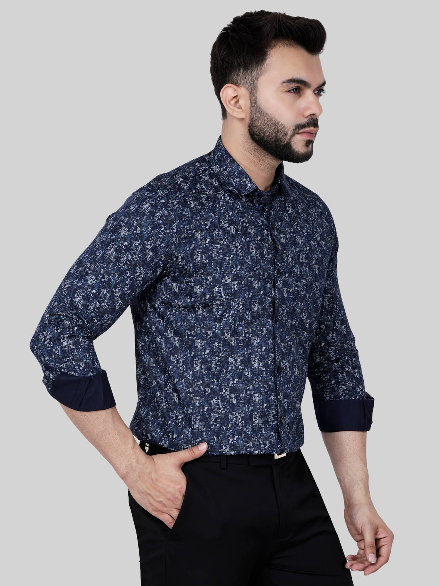     			Comey Cotton Regular Fit Full Sleeves Men's Formal Shirt - Navy Blue ( Pack of 1 )