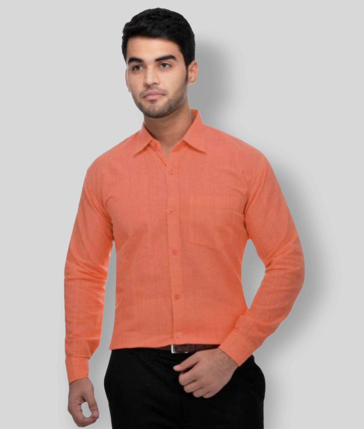    			DESHBANDHU DBK Cotton Regular Fit Full Sleeves Men's Formal Shirt - Orange ( Pack of 1 )