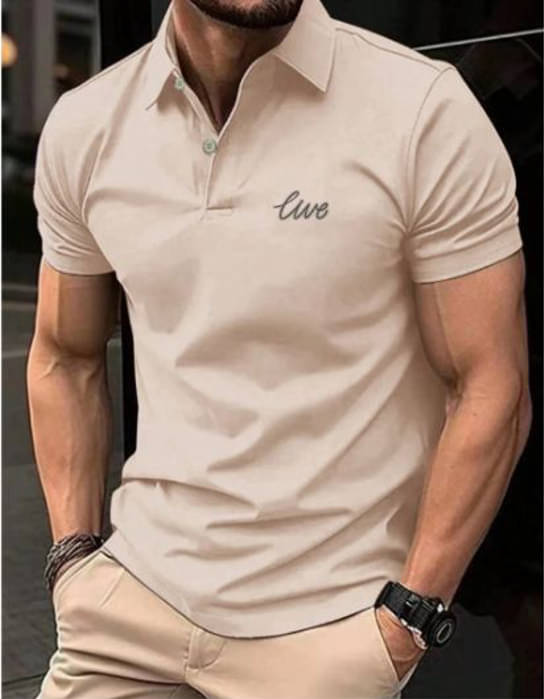     			EVEGRAZE Men Polyester Regular Fit Solid Polo T Shirt ( Beige )