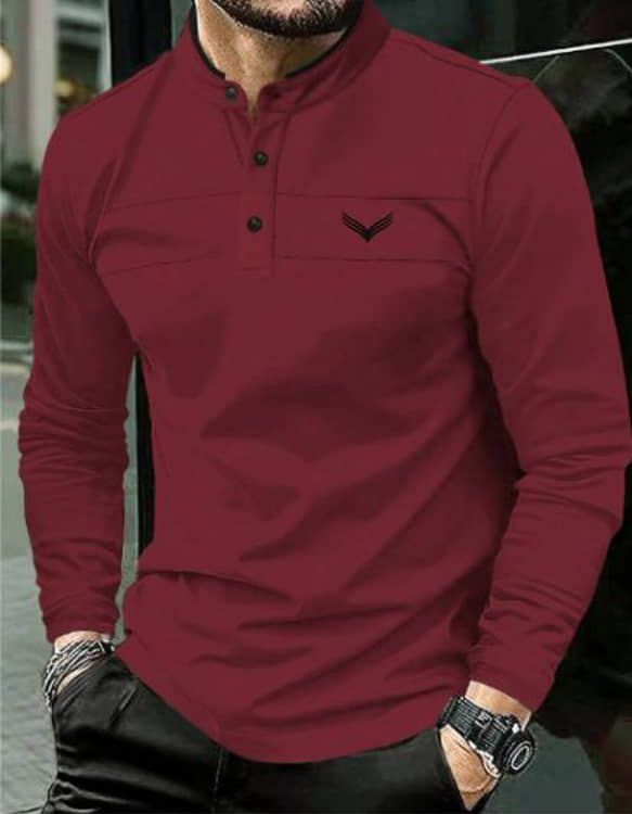 EVEGRAZE Men Polyester Regular Fit Solid Polo T Shirt ( Maroon )