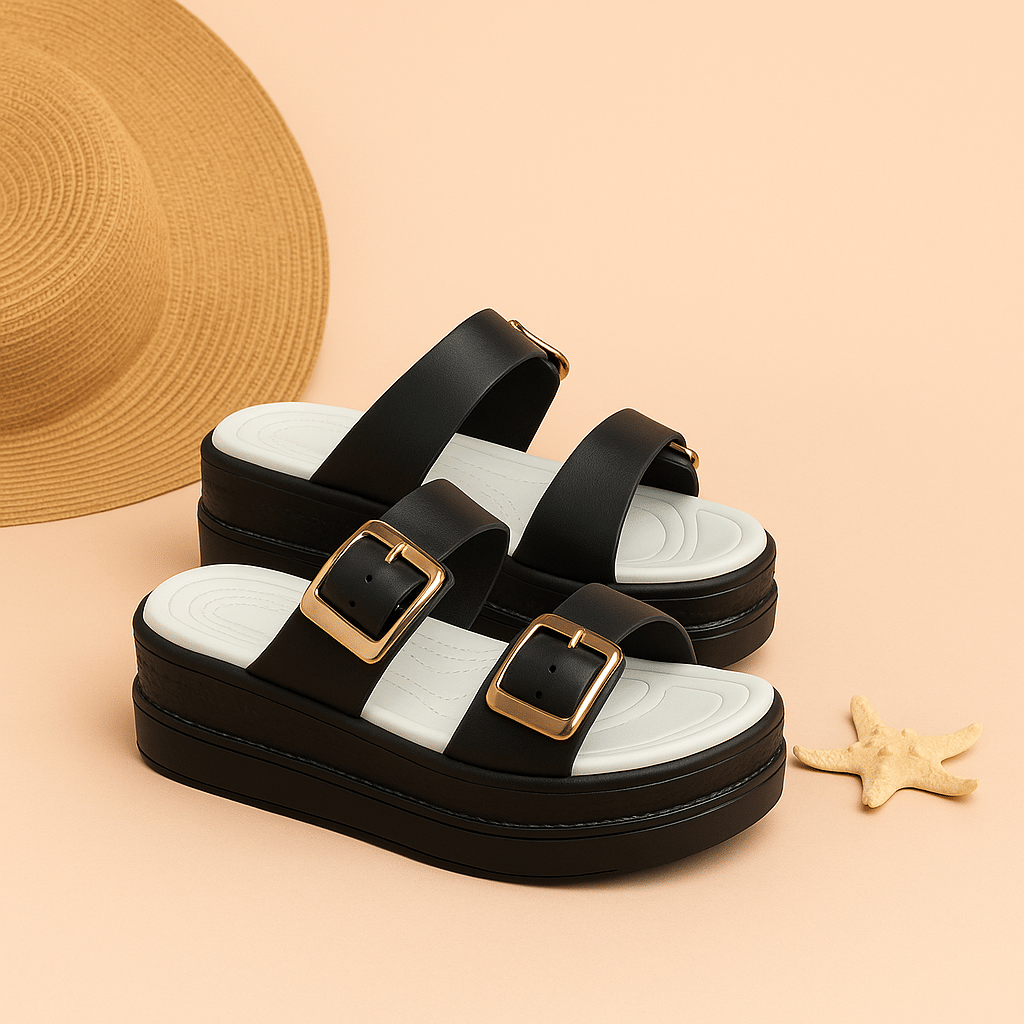     			FASHION ENGINEER Black Women's Flats