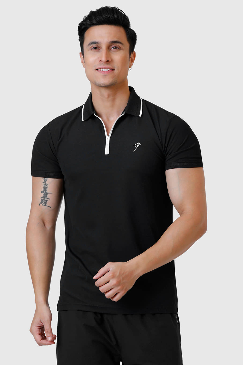 Fuaark Black Polyester Slim Fit Men's Sports T-Shirt ( Pack of 1 )