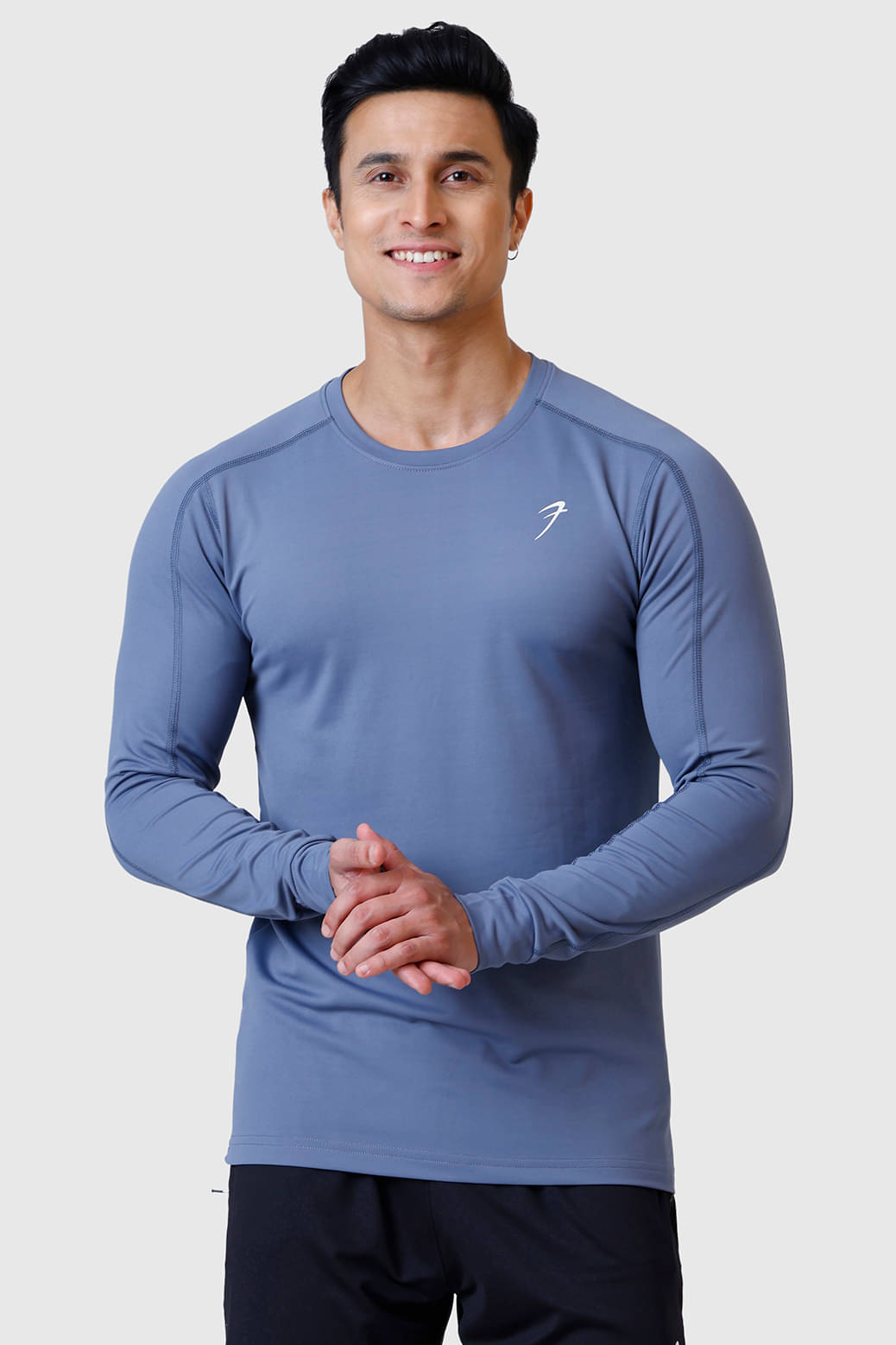     			Fuaark Light Grey Polyester Slim Fit Men's Sports T-Shirt ( Pack of 1 )