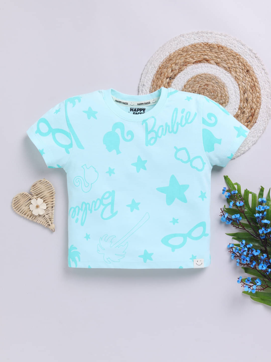     			HAPPY FACES Pack of 1 Girls Cotton Top ( Green )