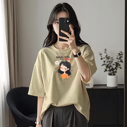 INFIRAX Women Cotton Printed Regular Fit Round Neck T-Shirt ( Beige ) INFIRAX Women Cotton Printed Regular Fit Round Neck T-Shirt ( Beige )