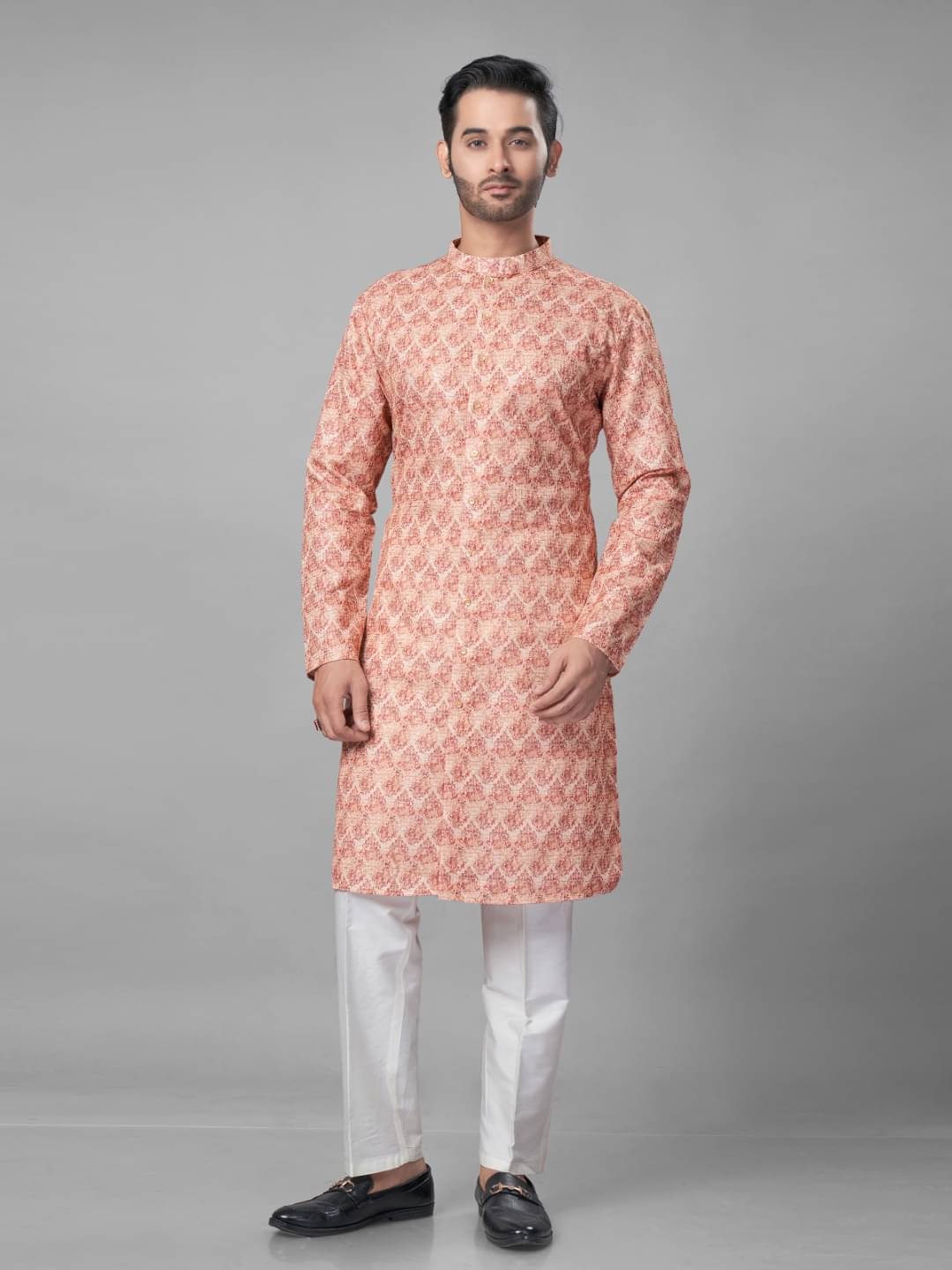    			JUGG JUGG JEEYO Cream Blended Men's Regular Kurta ( Pack of 1 )