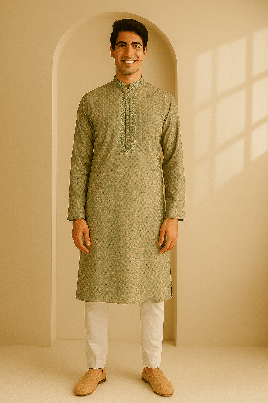     			JUGG JUGG JEEYO Green Blended Men's Regular Kurta ( Pack of 1 )