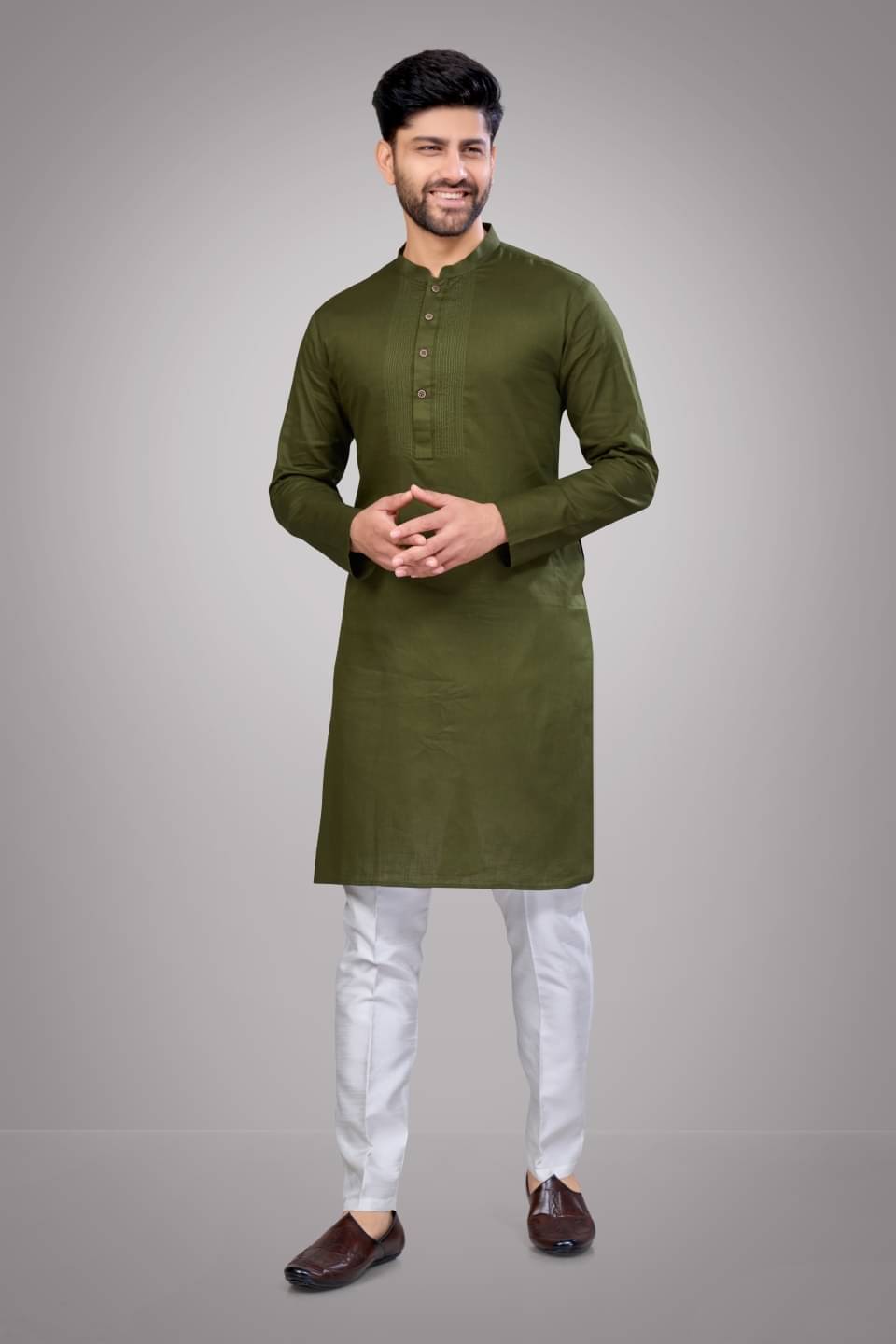 JUGG JUGG JEEYO Green Blended Men's Regular Kurta ( Pack of 1 ) JUGG JUGG JEEYO Green Blended Men's Regular Kurta ( Pack of 1 )