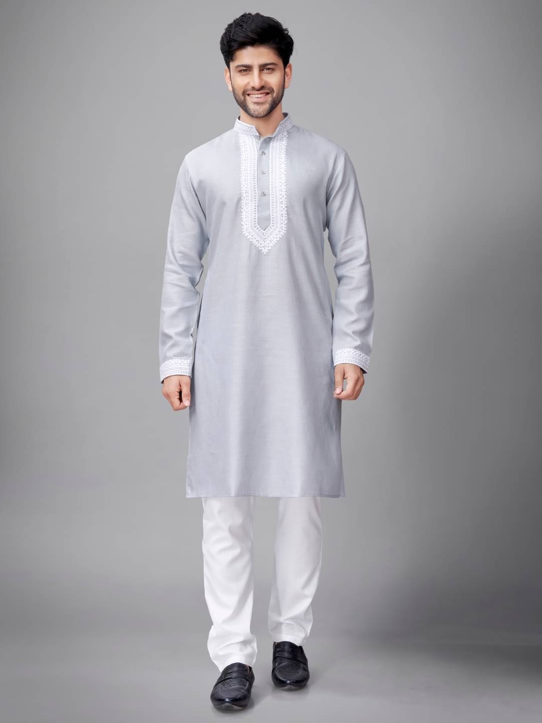 JUGG JUGG JEEYO Grey Blended Men's Regular Kurta ( Pack of 1 ) JUGG JUGG JEEYO Grey Blended Men's Regular Kurta ( Pack of 1 )