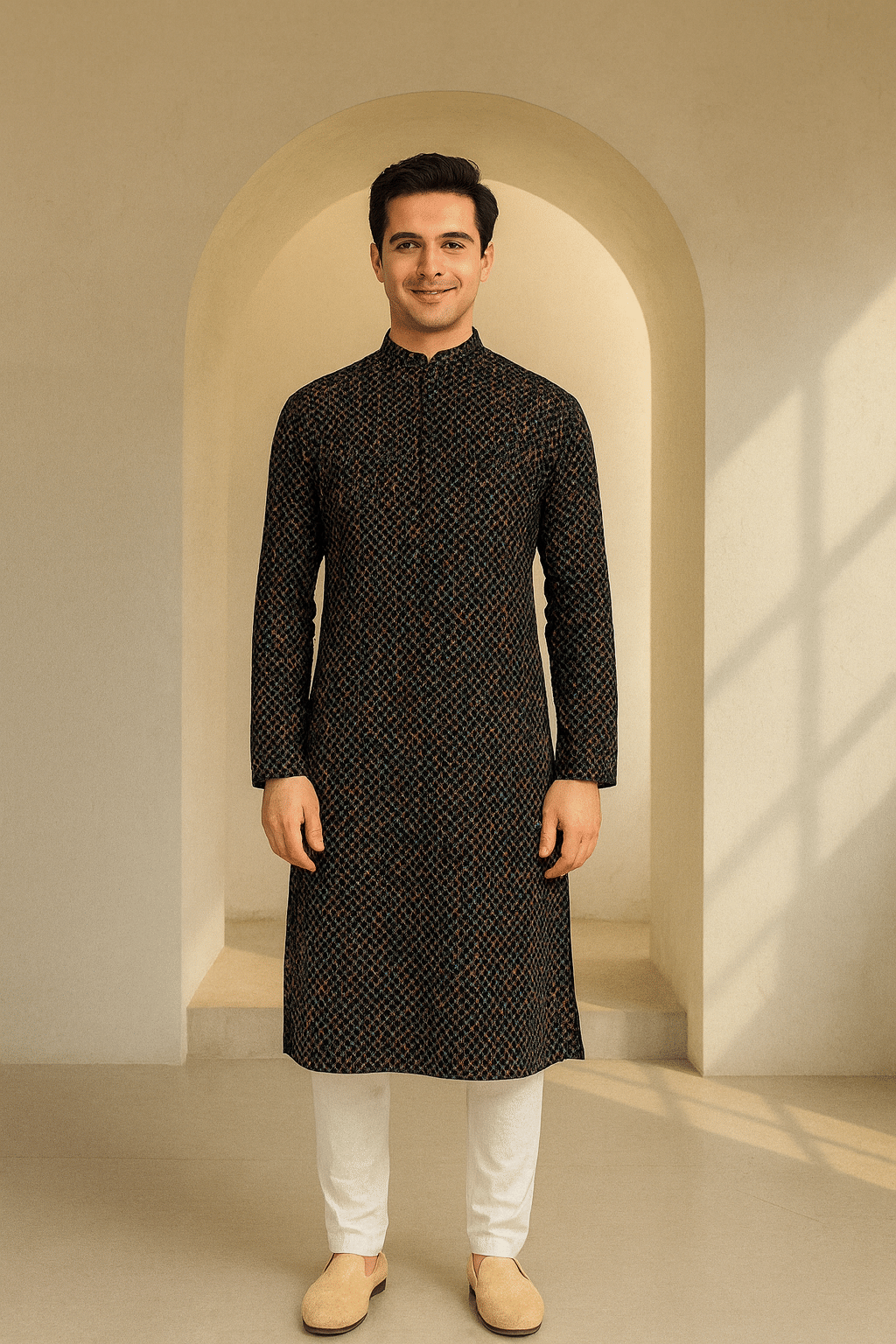     			JUGG JUGG JEEYO Multicolor 4 Blended Fabric Regular Fit Men's Kurta Pyjama Set ( Pack of 1 )