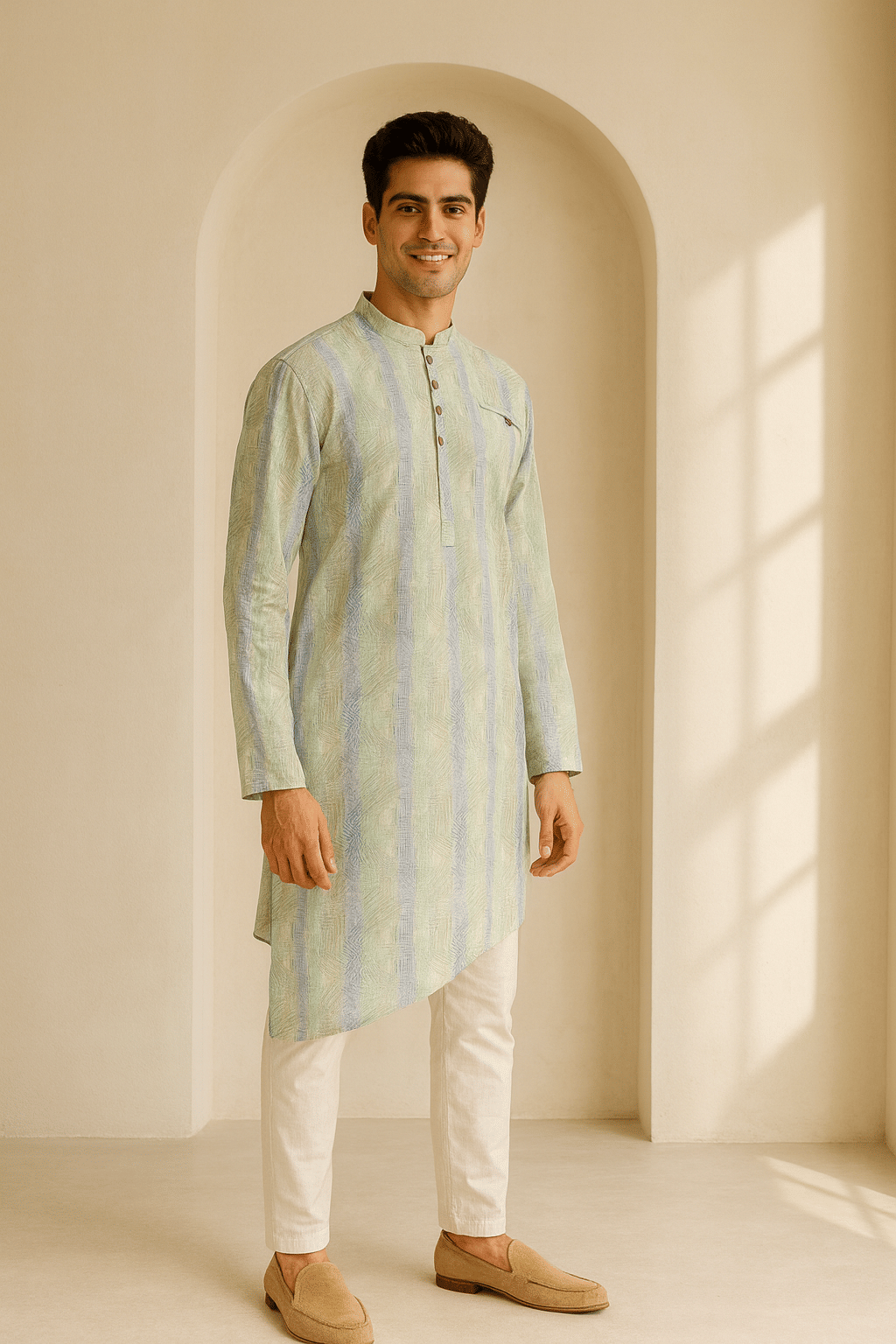     			JUGG JUGG JEEYO Multicolor 4 Blended Men's Regular Kurta ( Pack of 1 )