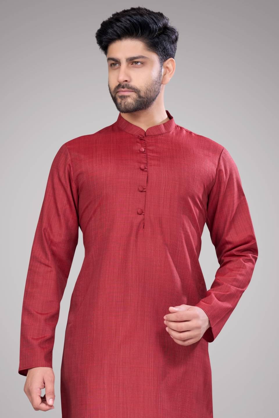 JUGG JUGG JEEYO Red Blended Men's Regular Kurta ( Pack of 1 )     			JUGG JUGG JEEYO Red Blended Men's Regular Kurta ( Pack of 1 )