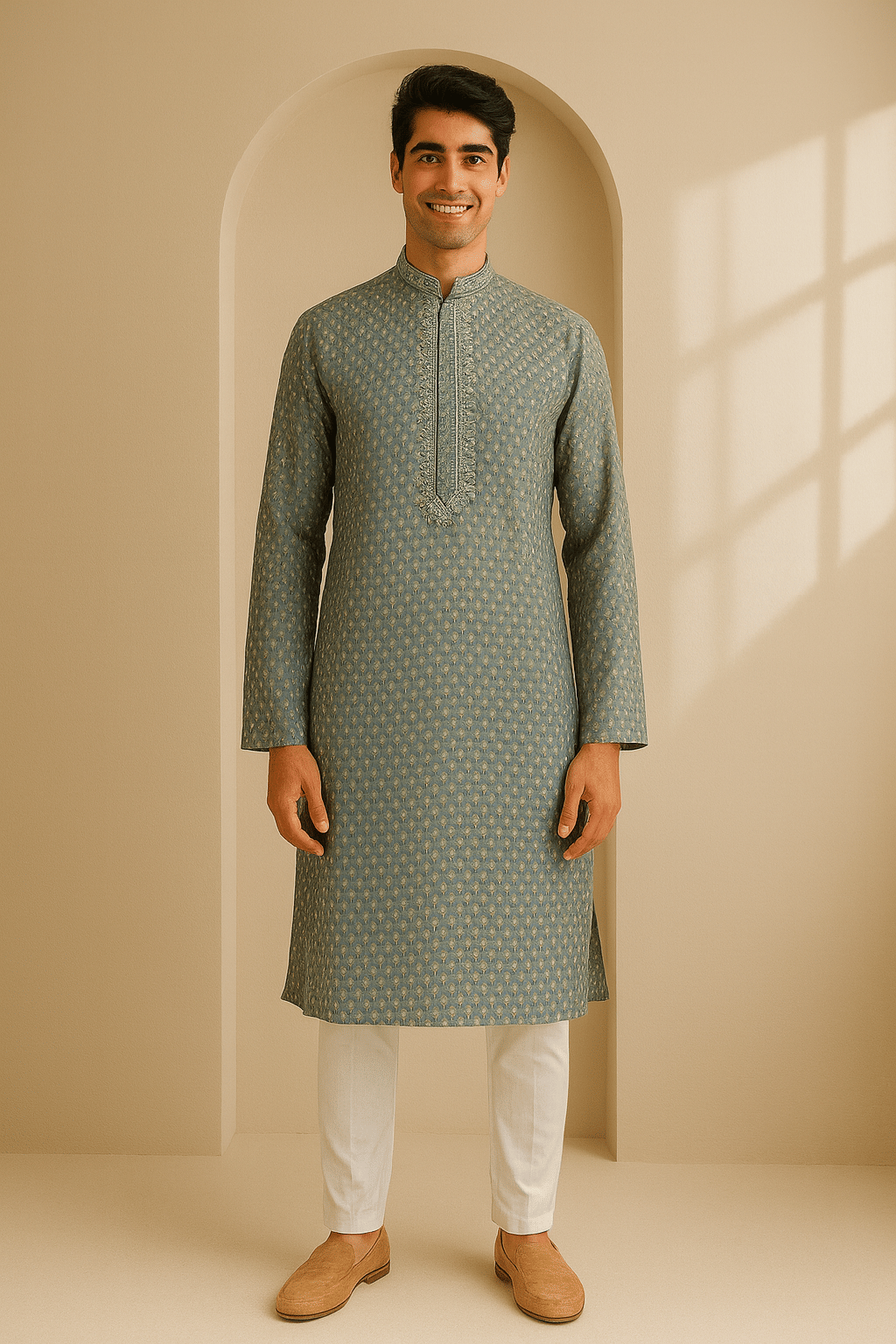 JUGG JUGG JEEYO Teal Blended Men's Regular Kurta ( Pack of 1 ) JUGG JUGG JEEYO Teal Blended Men's Regular Kurta ( Pack of 1 )
