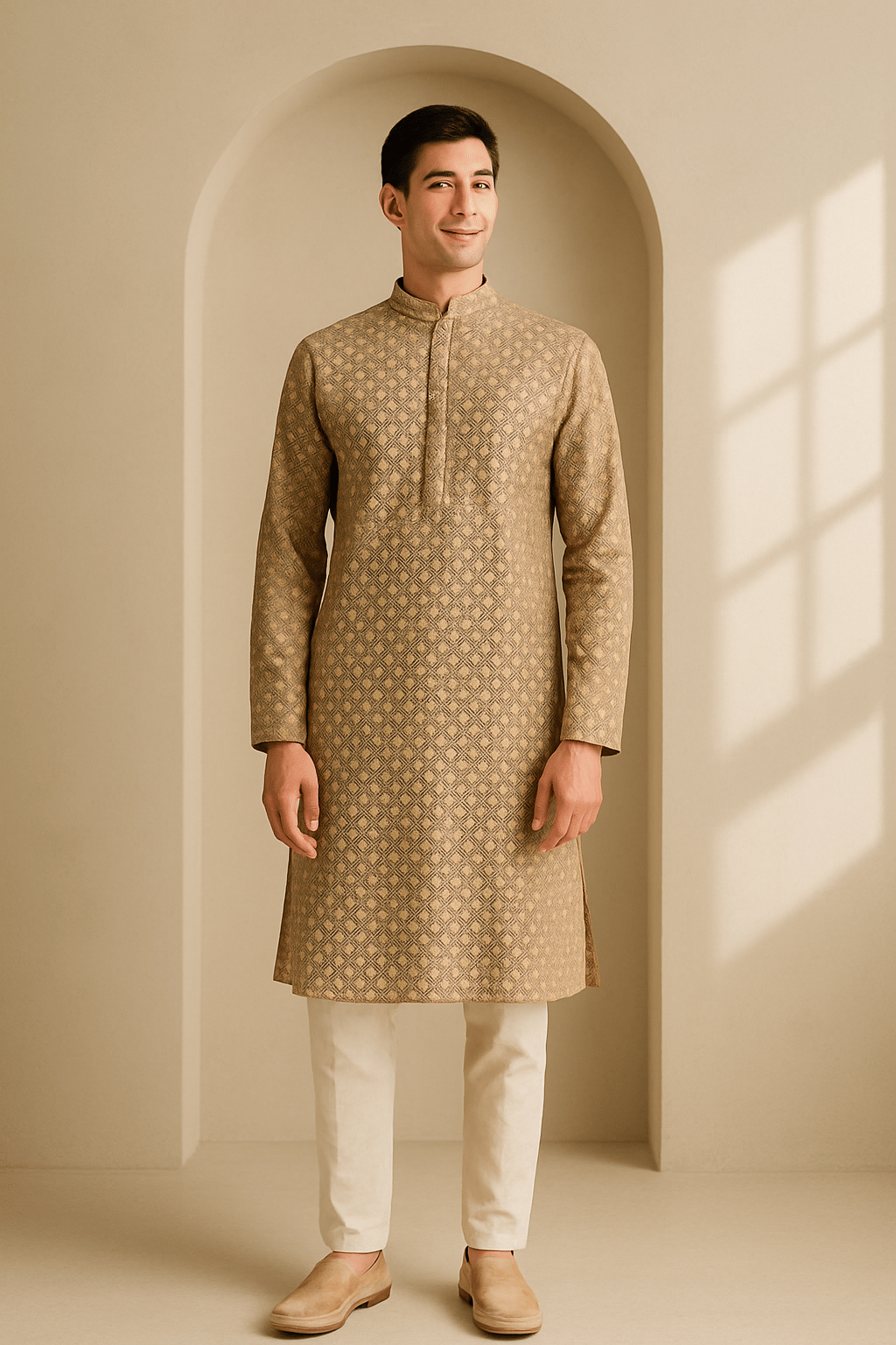     			JUGG JUGG JEEYO Yellow Blended Men's Regular Kurta ( Pack of 1 )