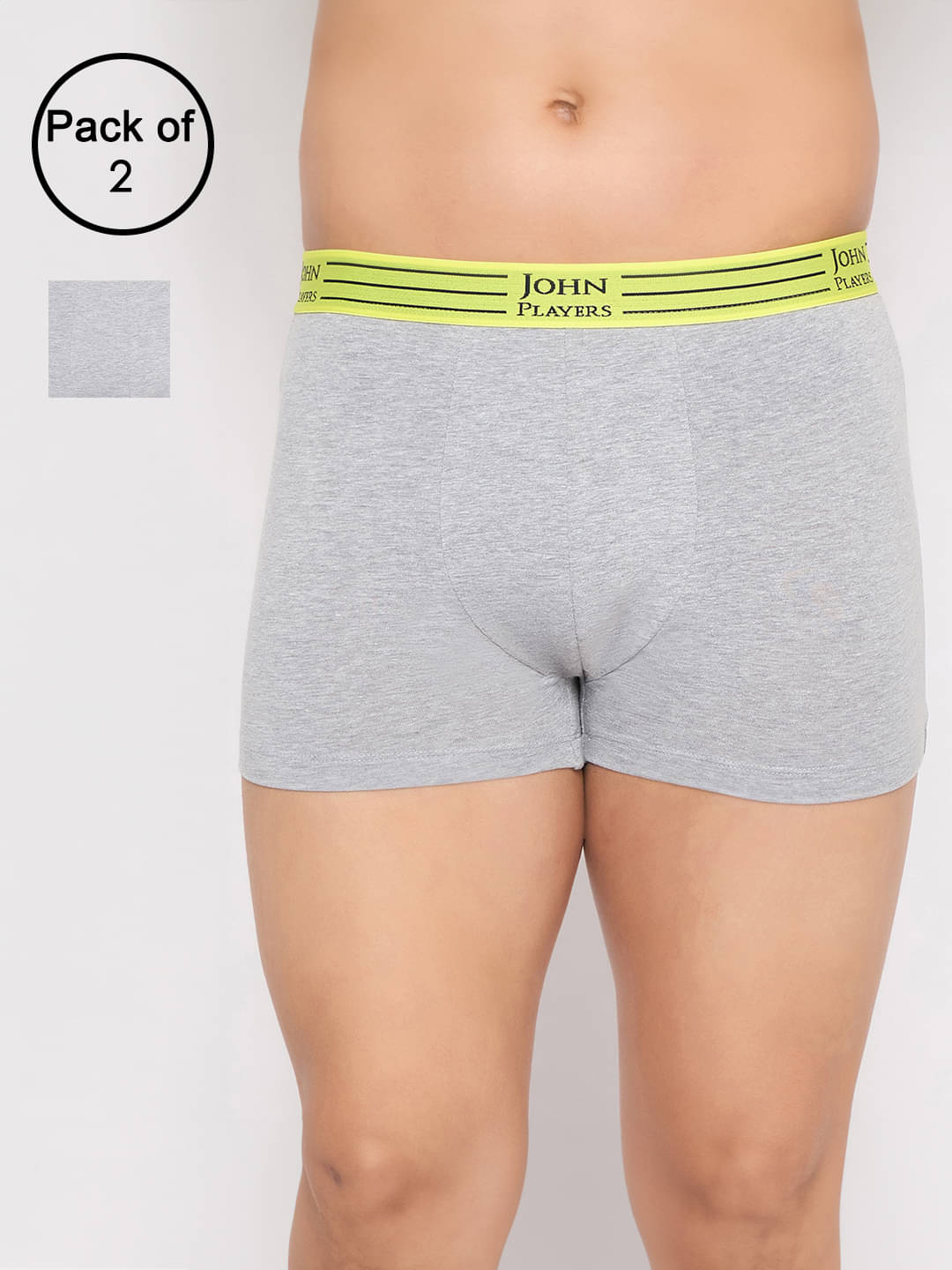     			John Players Pack of 2 Cotton Trunks For Men's ( Grey )