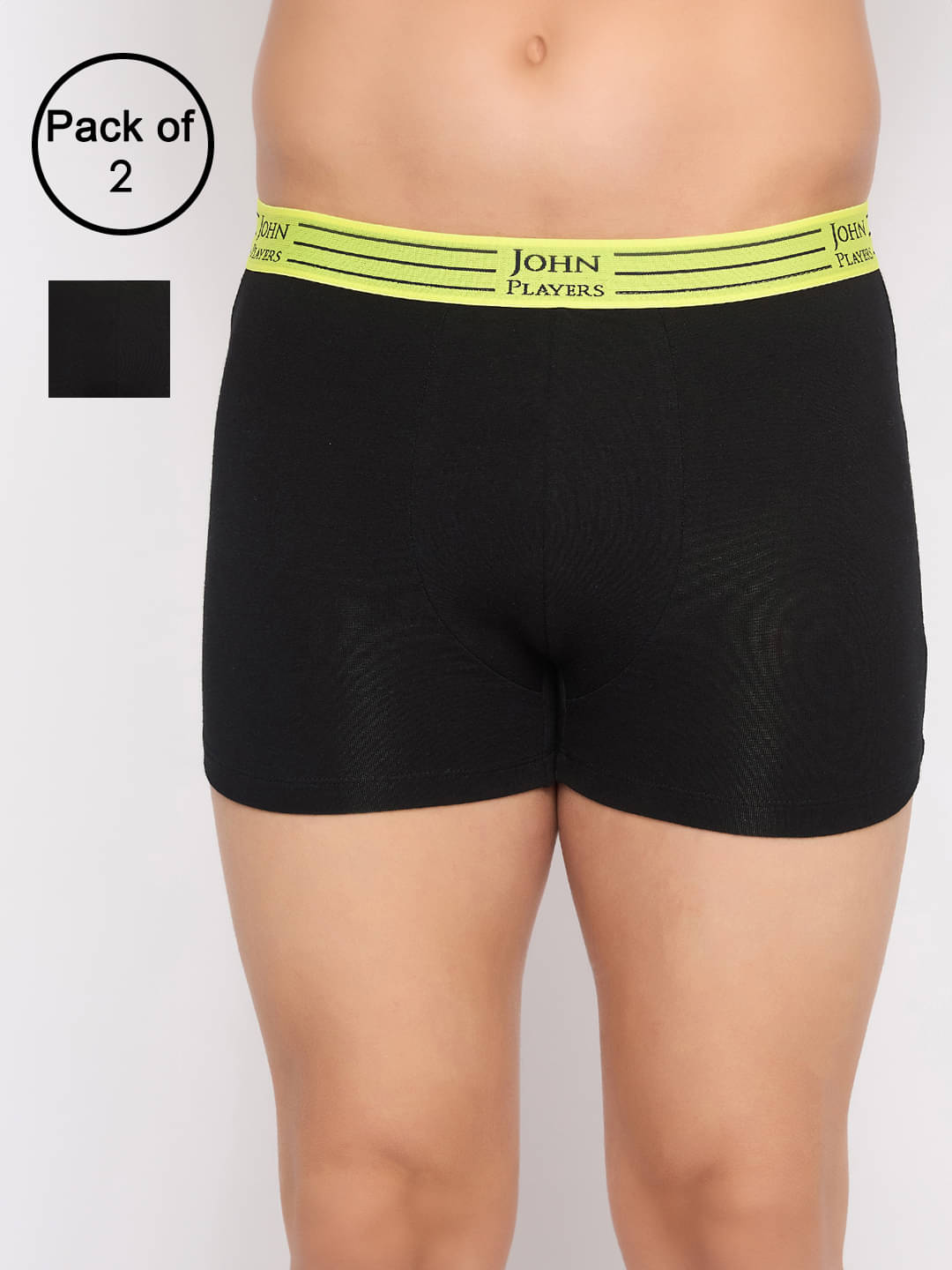     			John Players Pack of 2 Cotton Trunks For Men's ( Black )