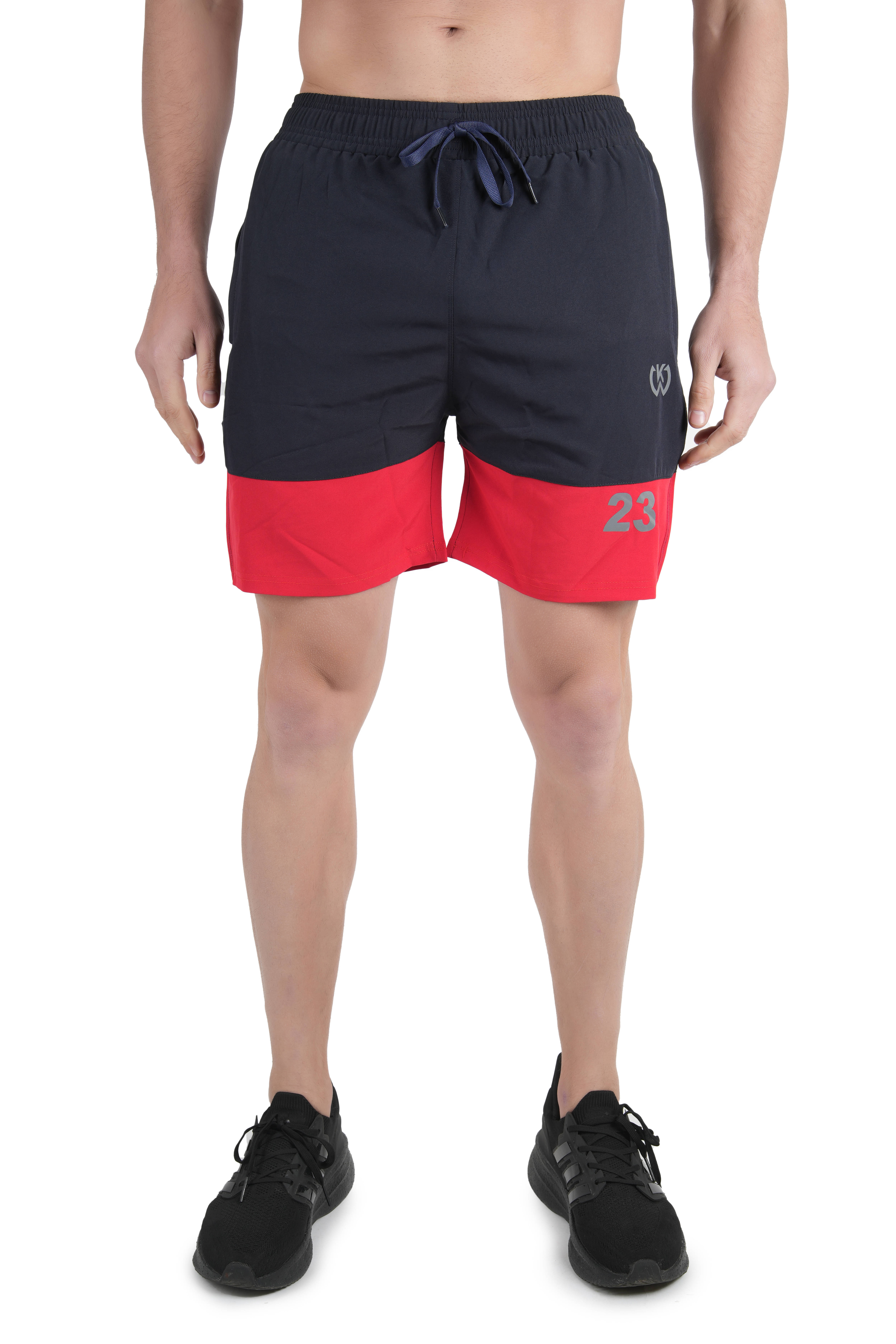     			KWINGS Navy Blue Lycra Men's Running Shorts ( Pack of 1 )