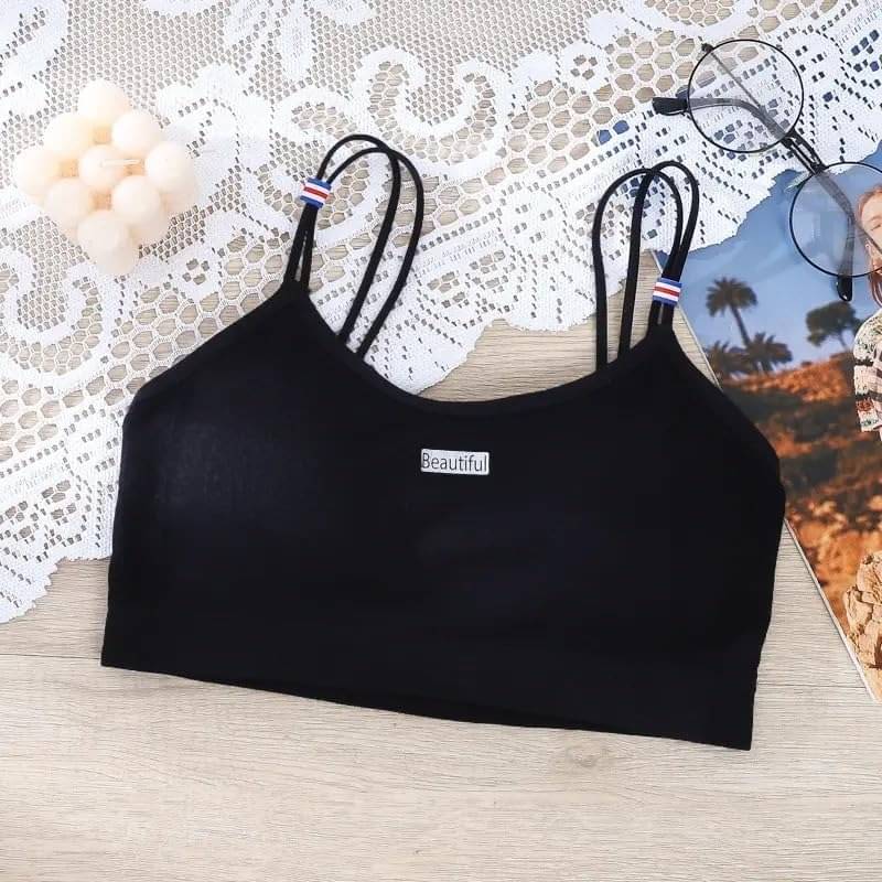     			Kesar Lingeries Pack of 1 Cotton Blend Non Padded Bralette Bra For Women ( Black )