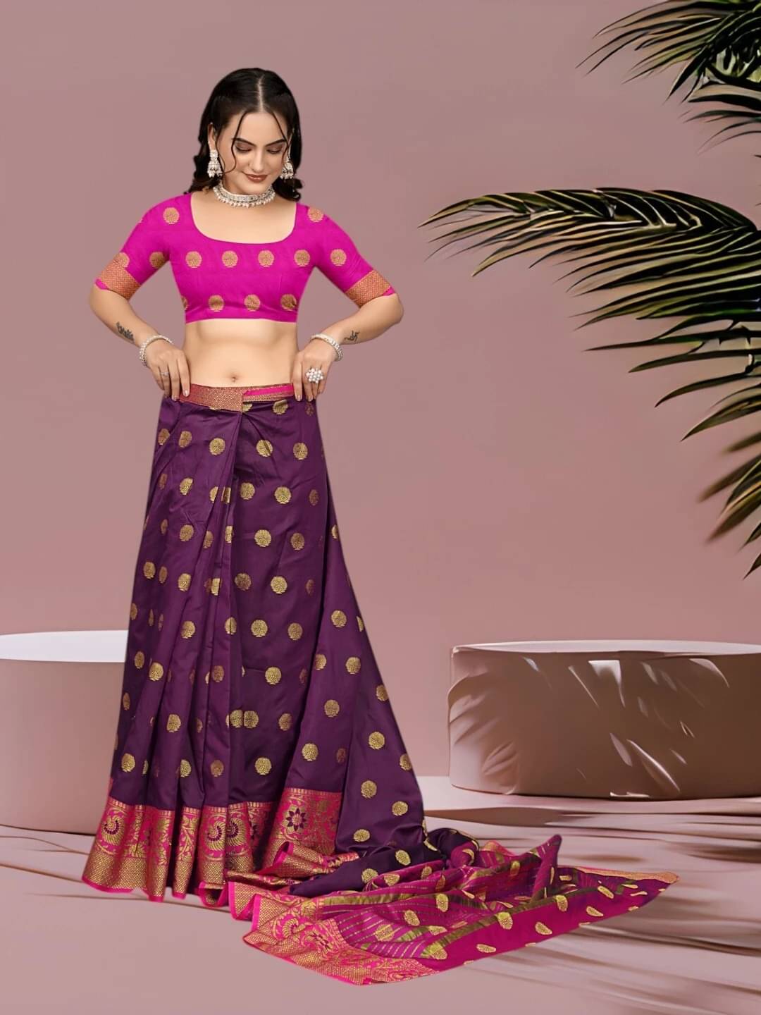 Krisha Enterprise Cotton Blend Printed Regular Saree With Unstitched Blouse Piece ( Multicolor 16 ) Krisha Enterprise Cotton Blend Printed Regular Saree With Unstitched Blouse Piece ( Multicolor 16 )