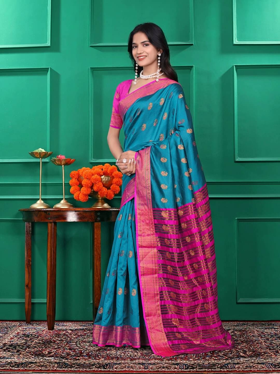 Krisha Enterprise Silk Woven Regular Saree With Unstitched Blouse Piece ( Light Blue ) Krisha Enterprise Silk Woven Regular Saree With Unstitched Blouse Piece ( Light Blue )