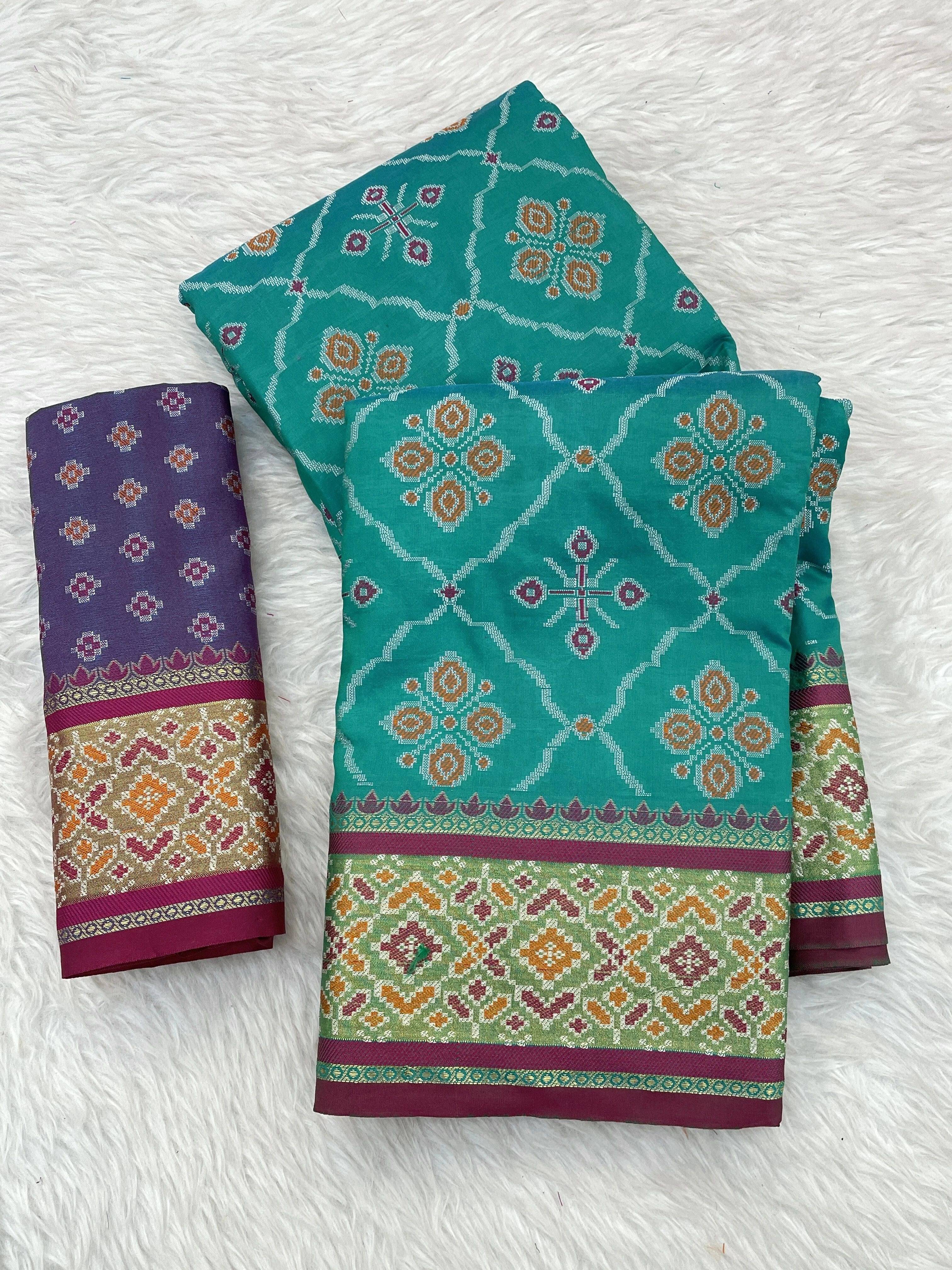 Krisha Enterprise Silk Woven Regular Saree With Unstitched Blouse Piece ( Multicolor ) Krisha Enterprise Silk Woven Regular Saree With Unstitched Blouse Piece ( Multicolor )
