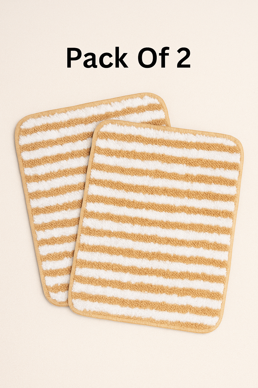     			LADLI JEE Beige Polyester Rectangular Floor Mat ( Pack of 2 )