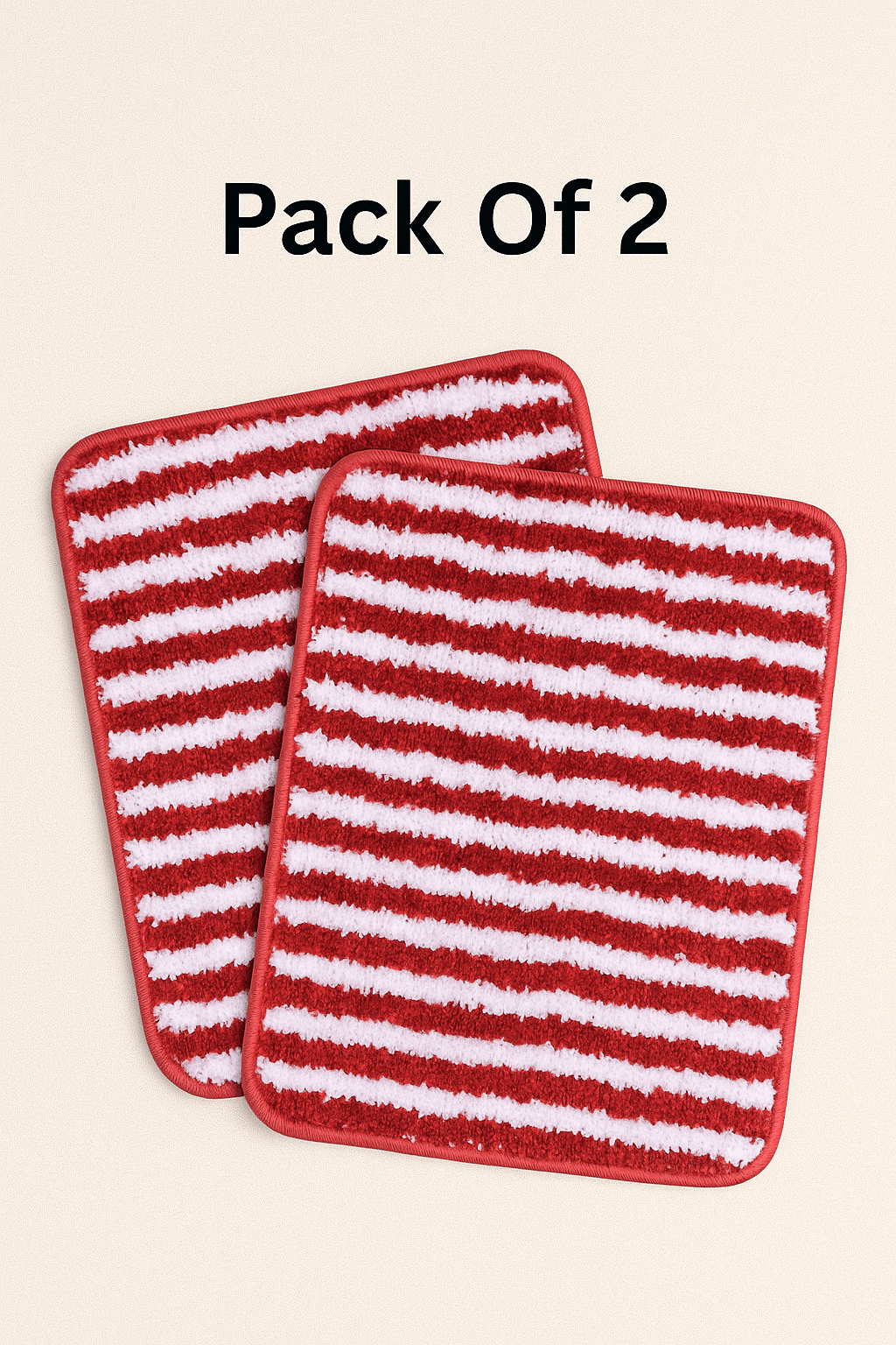     			LADLI JEE Red Polyester Rectangular Floor Mat ( Pack of 2 )