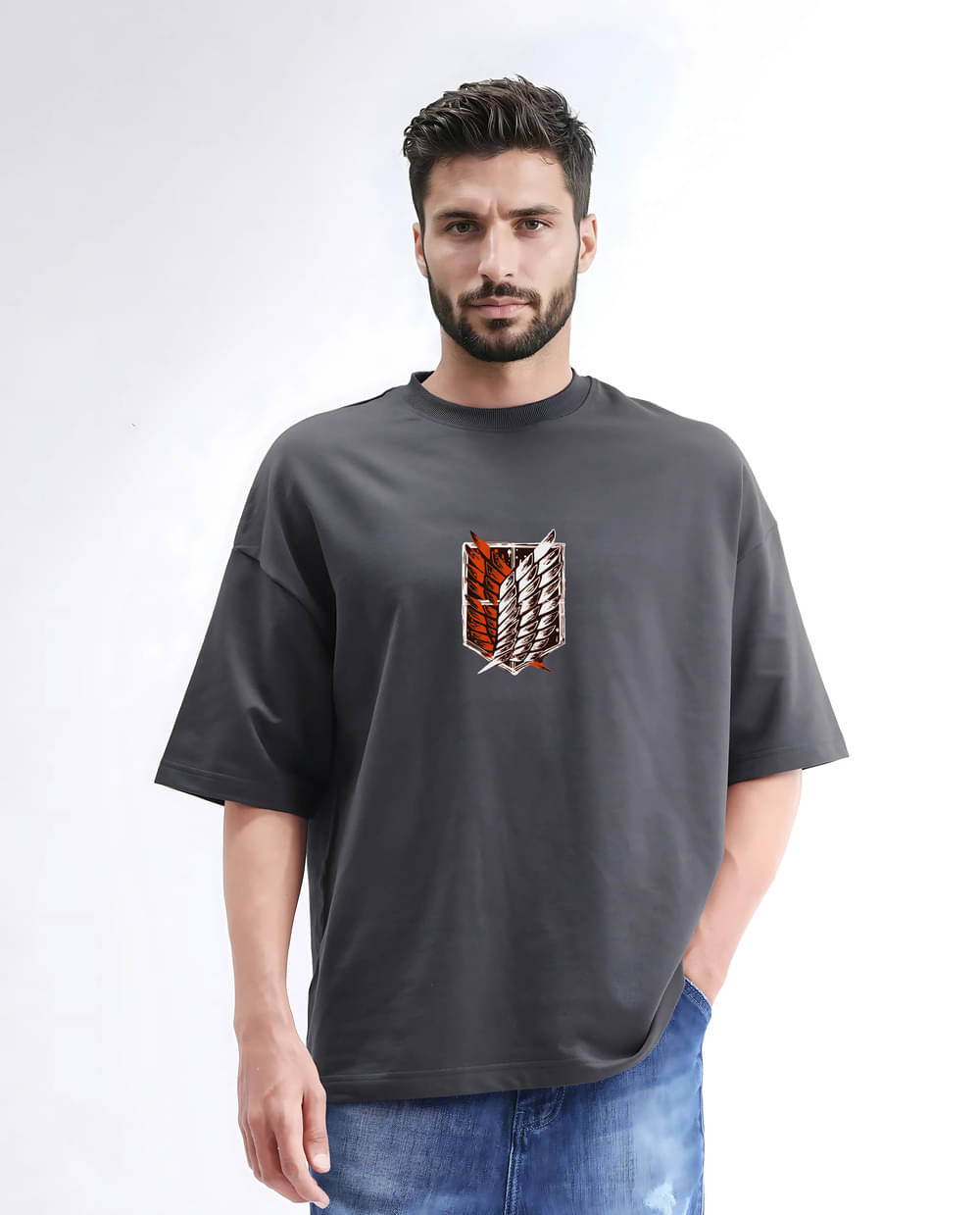     			MEGAKART Men 100% Cotton Regular Fit Printed T-Shirt ( Grey )