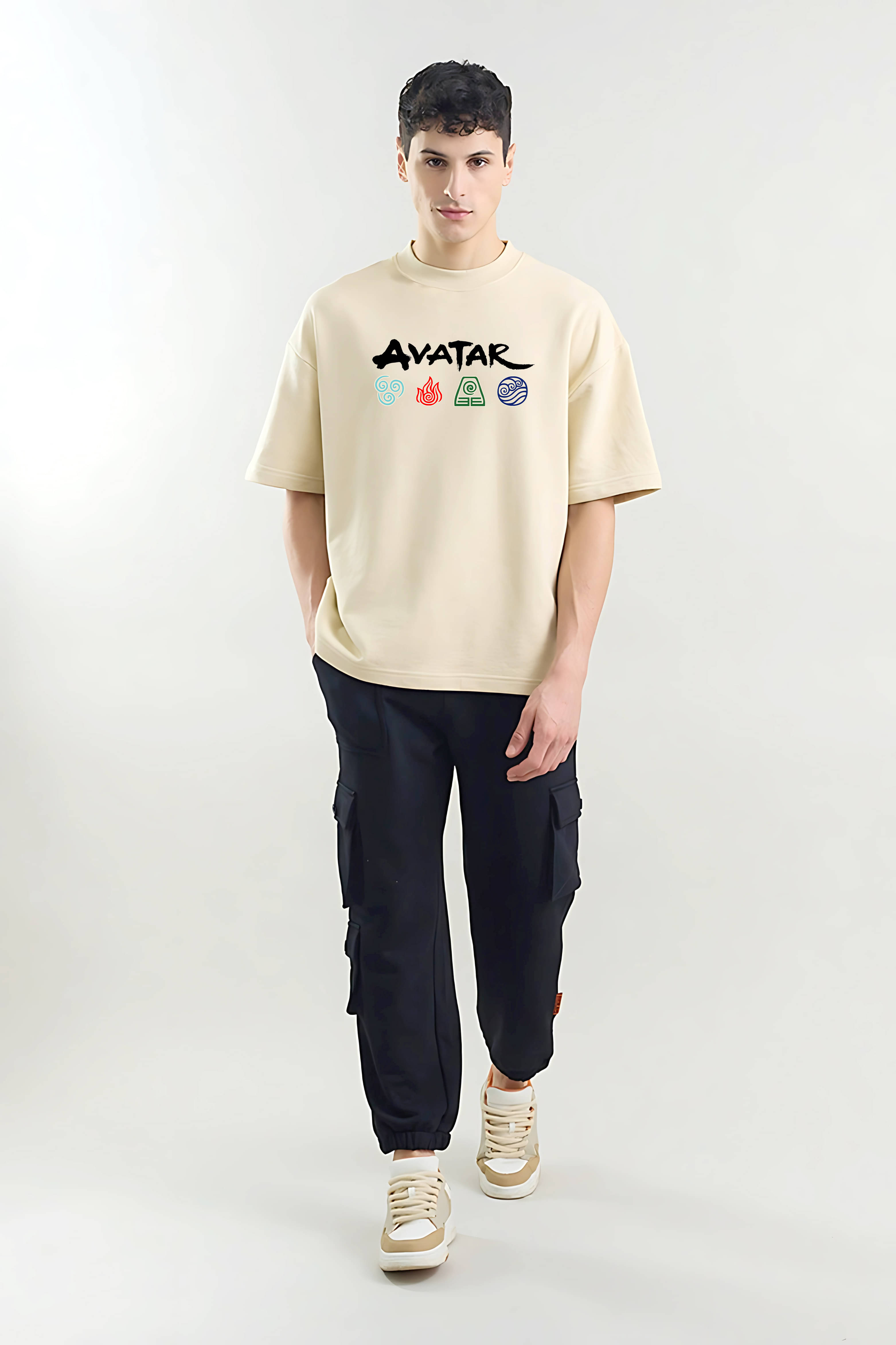     			MEGAKART Men 100% Cotton Regular Fit Printed T-Shirt ( Beige )