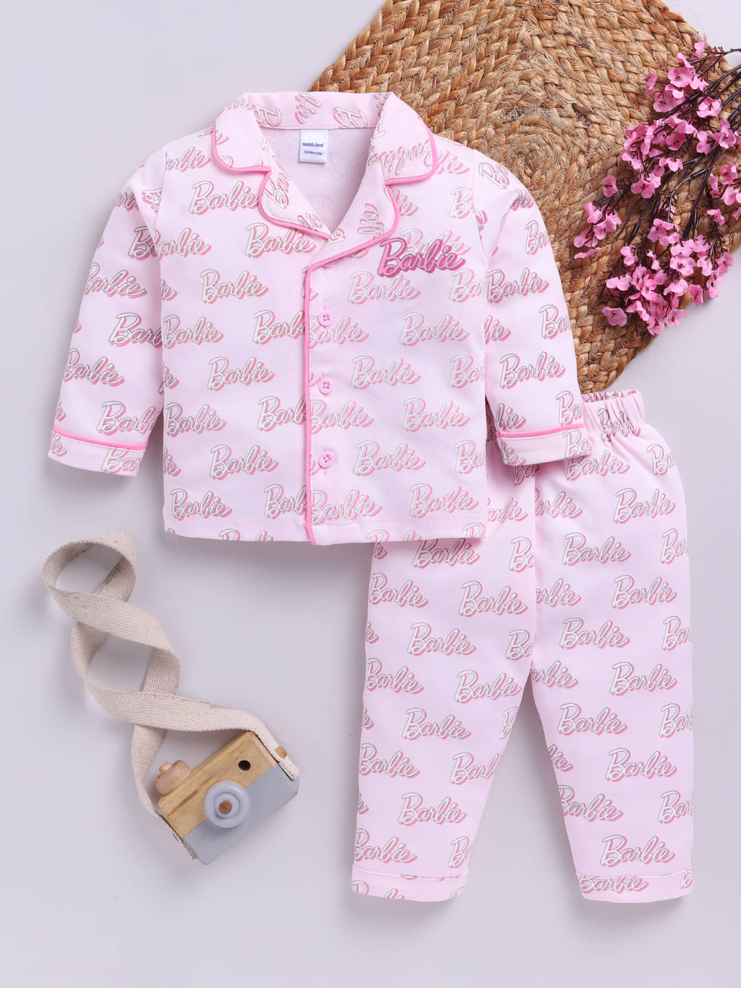     			Mom's Love Pack of 1 Girls Cotton Blend Nightsuit Set ( Pink )