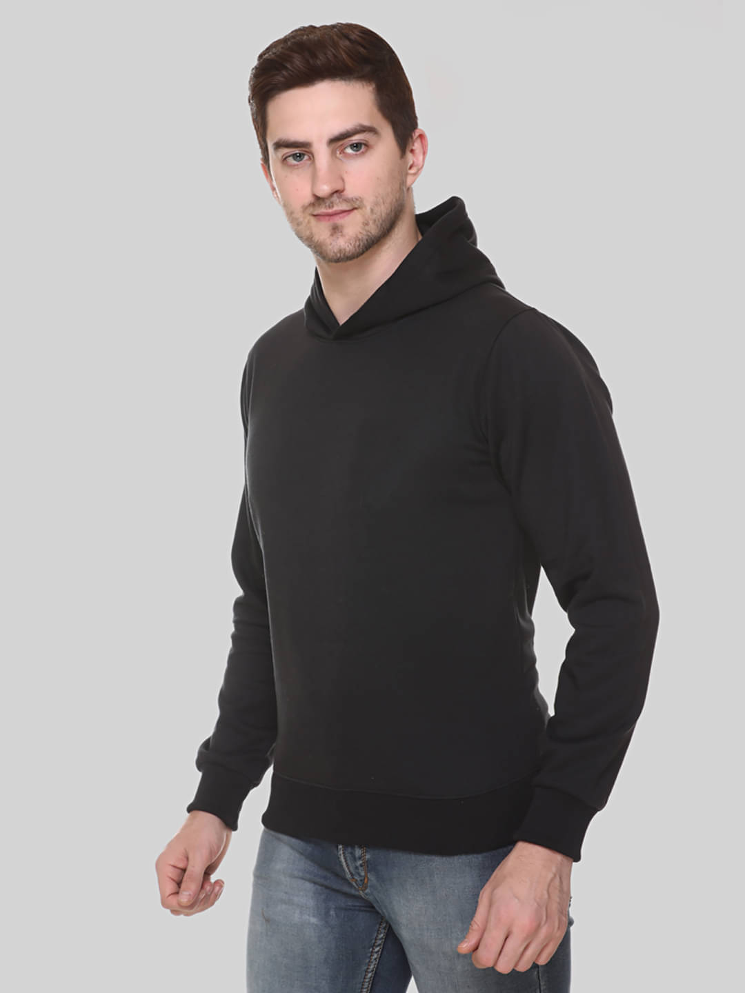     			OBAAN Fleece Hooded Men's Sweatshirt - Black ( Pack of 1 )
