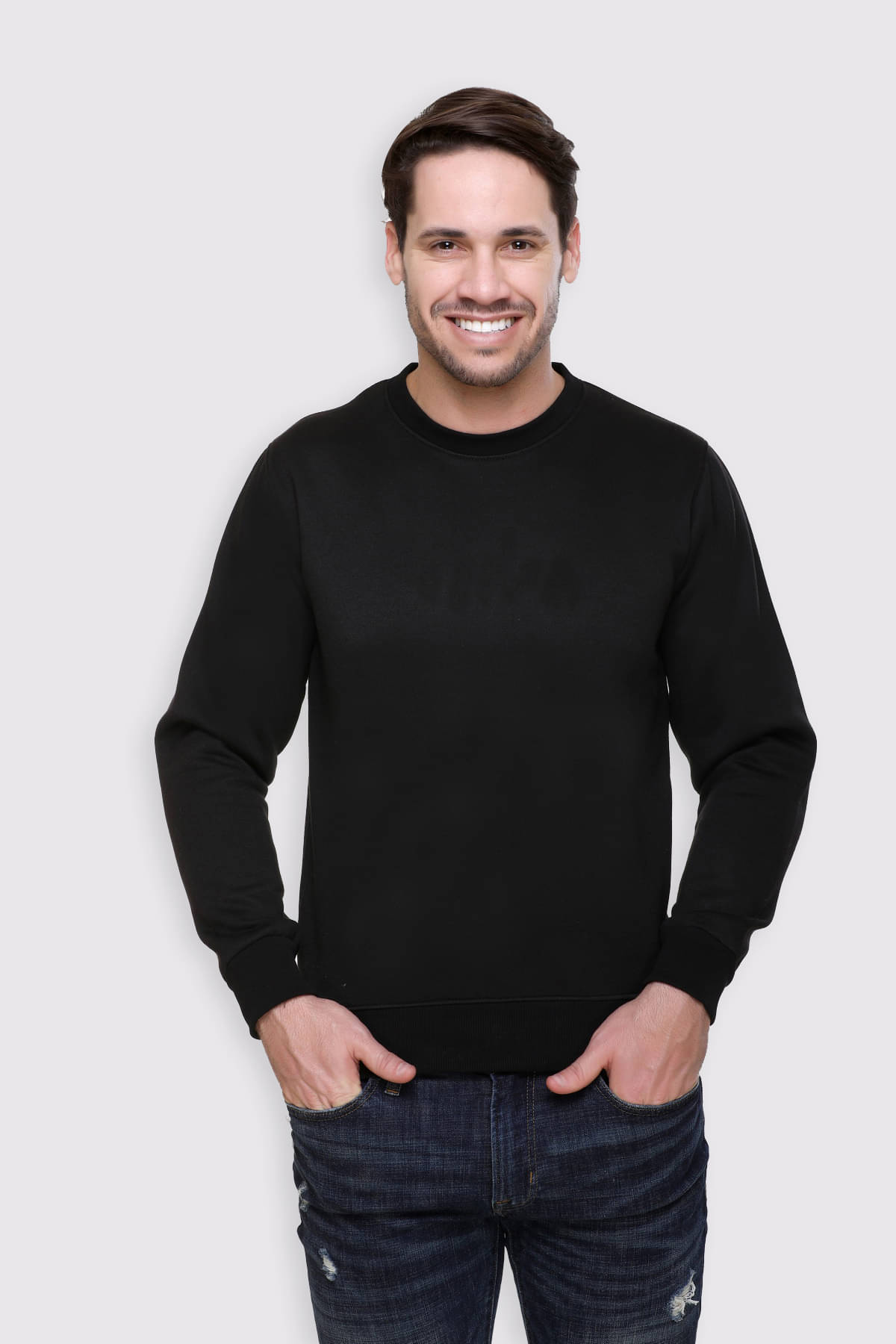     			OBAAN Fleece Round Neck Men's Sweatshirt - Black ( Pack of 1 )