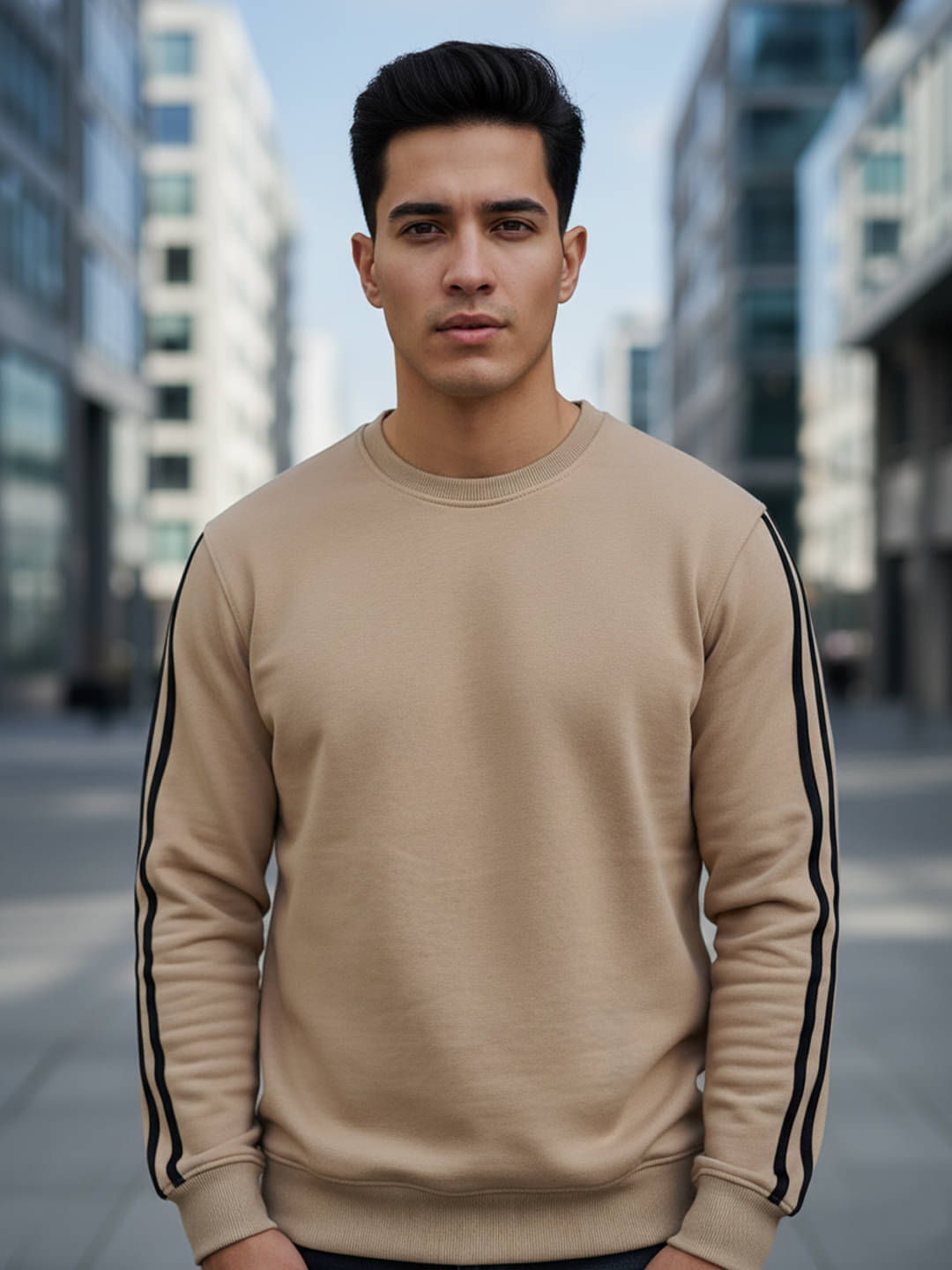     			OBAAN Fleece Round Neck Men's Sweatshirt - Beige ( Pack of 1 )