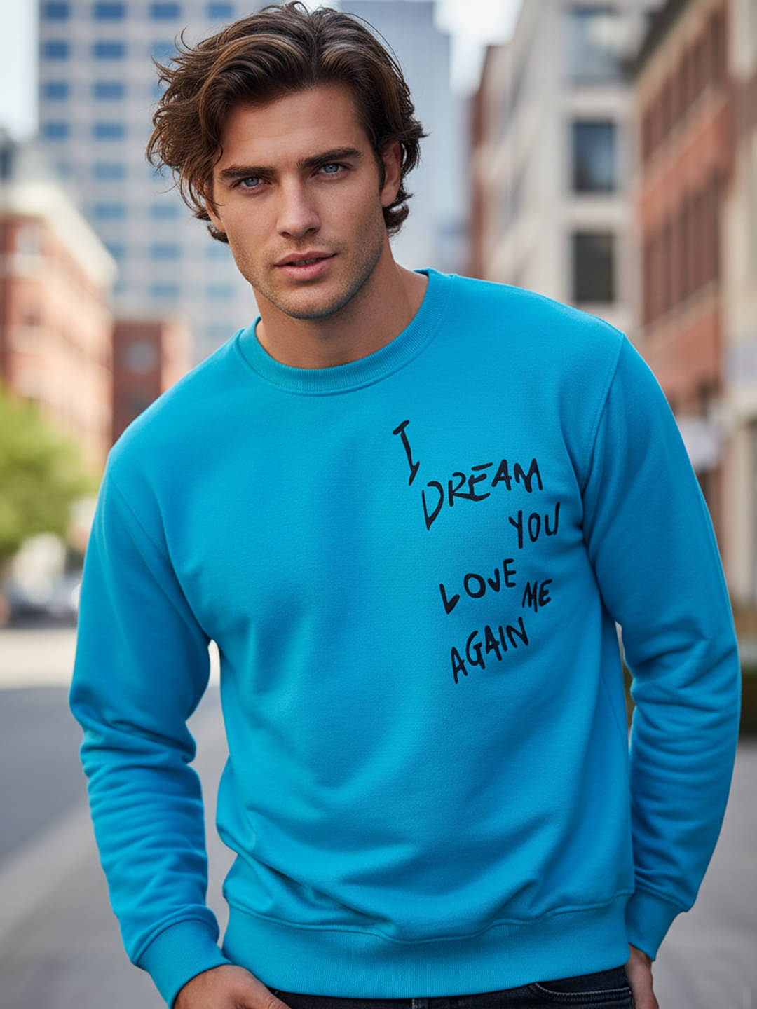OBAAN Fleece Round Neck Men's Sweatshirt - Turquoise ( Pack of 1 ) OBAAN Fleece Round Neck Men's Sweatshirt - Turquoise ( Pack of 1 )