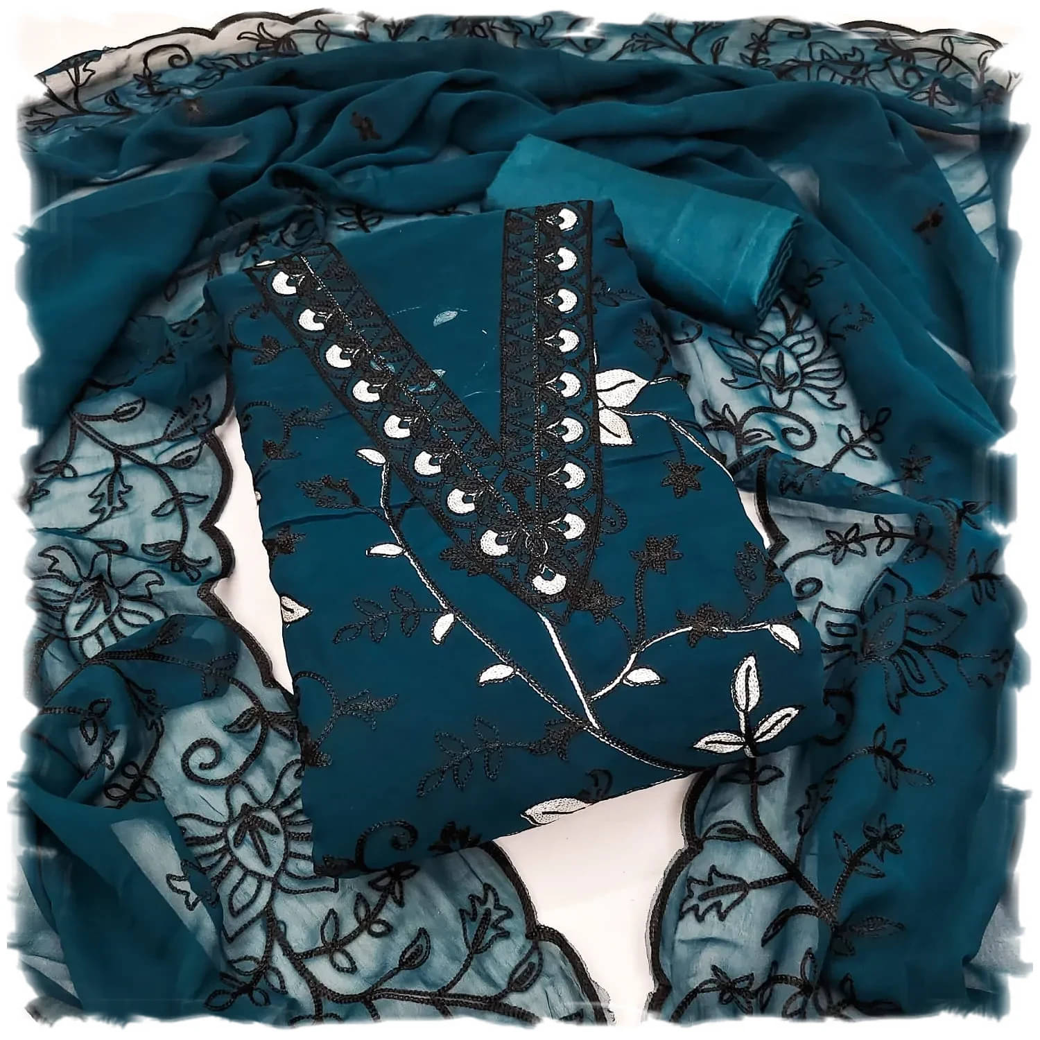     			PANZORA Women Georgette Unstitched Dress Material ( Blue )