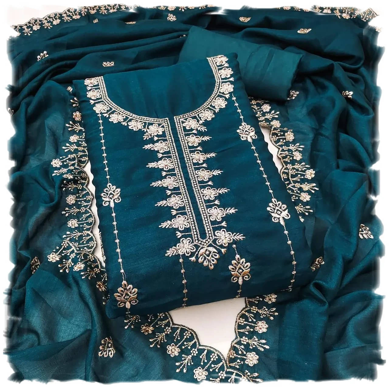     			PANZORA Women Velvet Unstitched Dress Material ( Blue )
