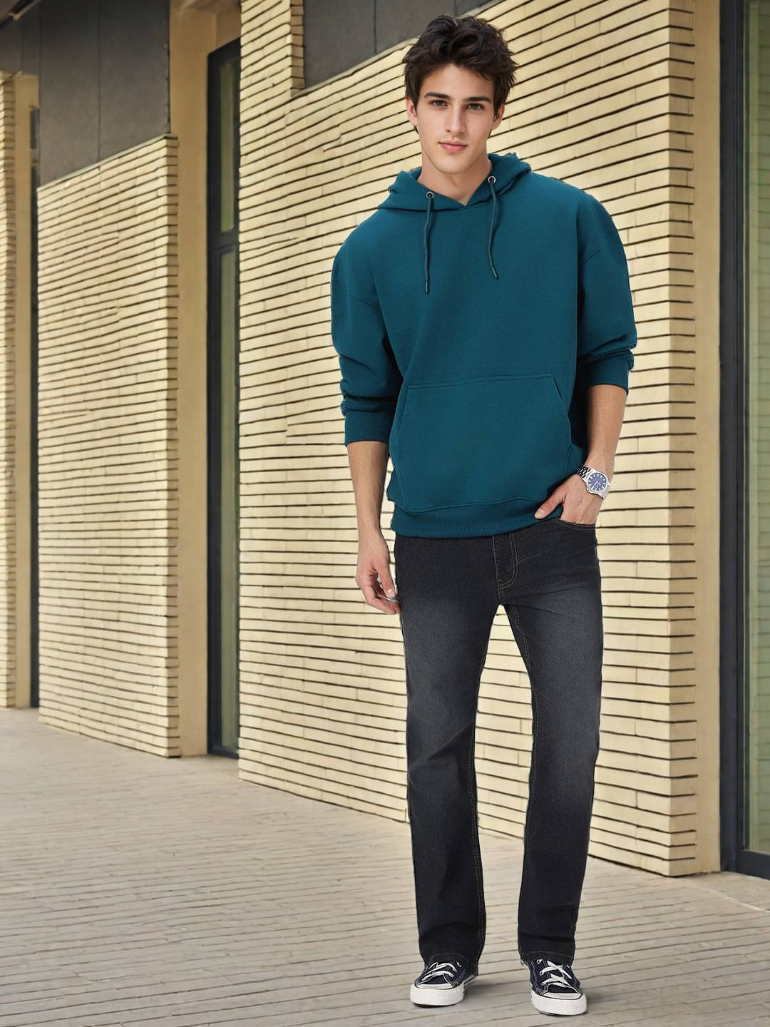     			PRINTCULTR Fleece Round Neck Men's Sweatshirt - Teal Blue ( Pack of 1 )