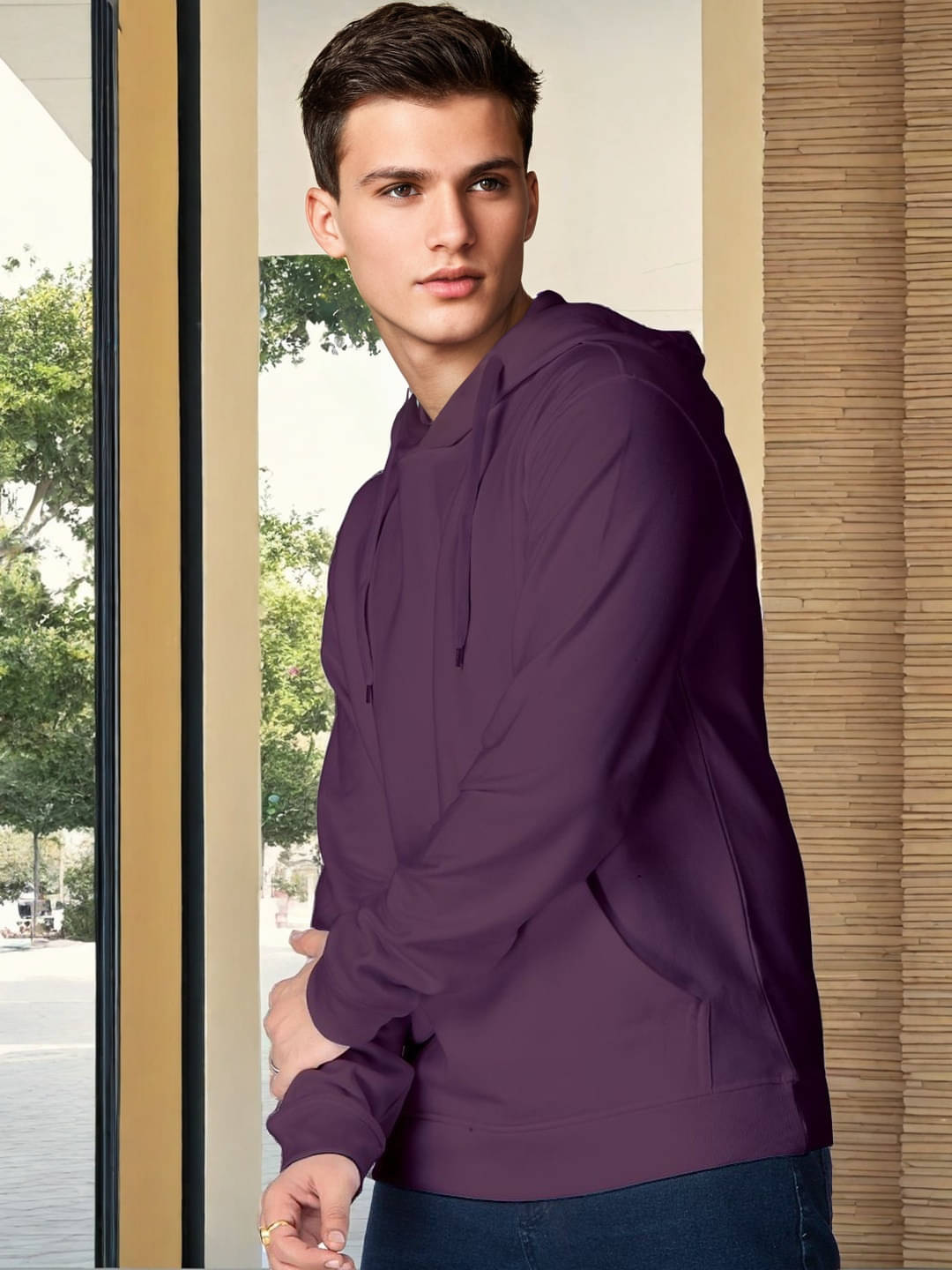 PRINTCULTR Fleece Round Neck Men's Sweatshirt - Wine ( Pack of 1 )     			PRINTCULTR Fleece Round Neck Men's Sweatshirt - Wine ( Pack of 1 )