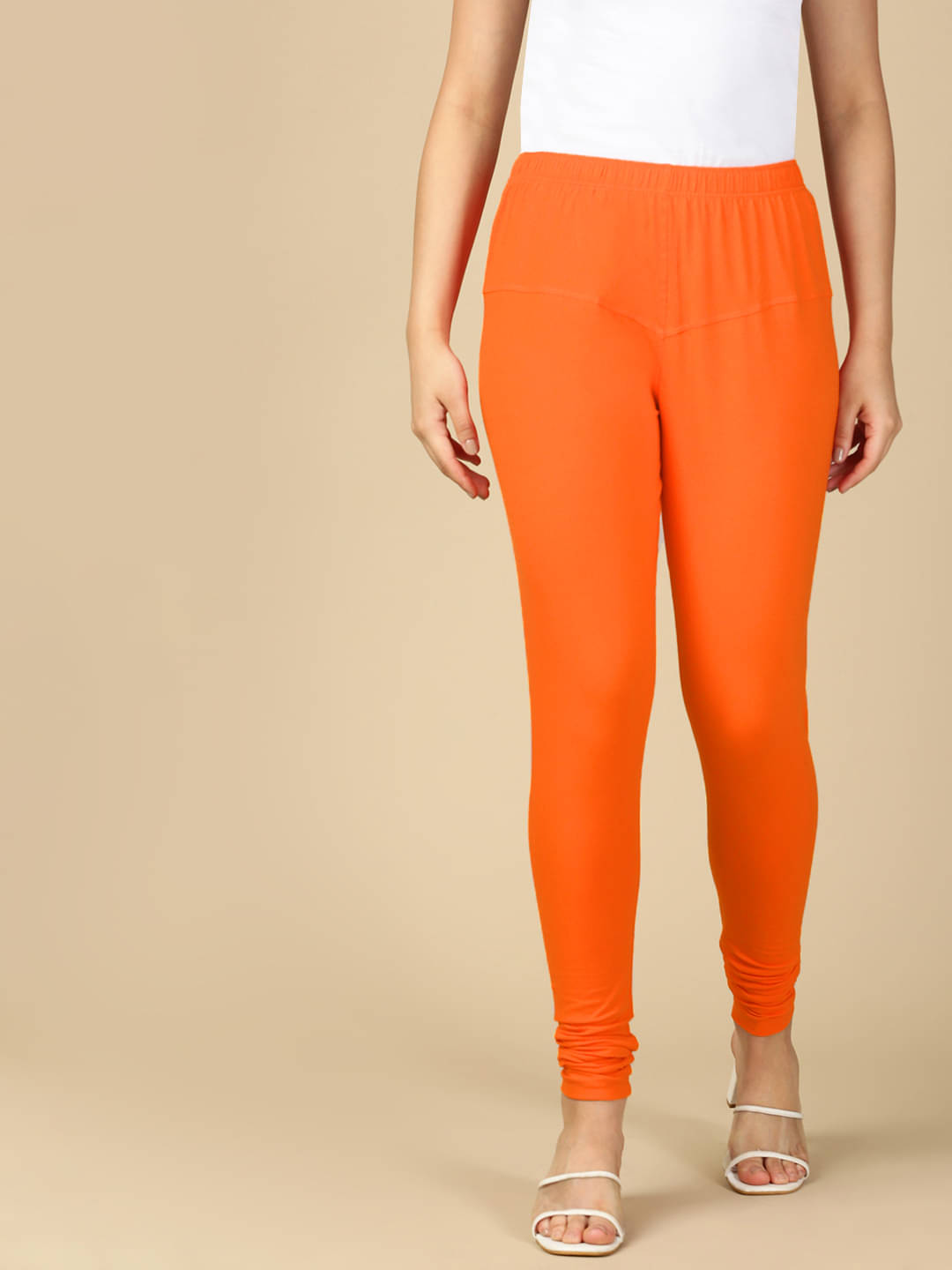     			PYNK Pack of 1 Cotton Women Churidars ( Orange )