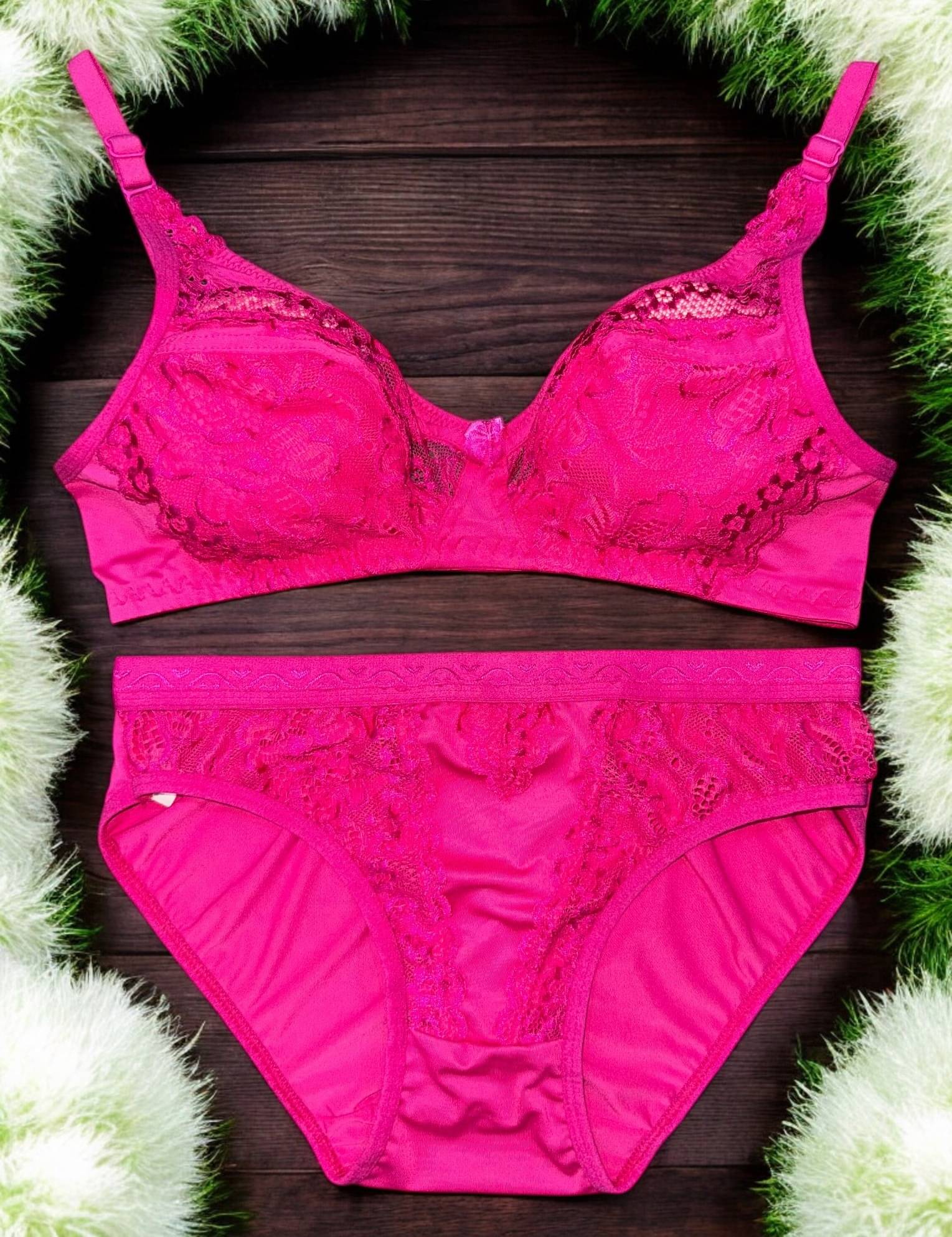 Piylu Net/Mesh Non Padded Bra & Panty Set ( Pink , Pack of 1 ) Piylu Net/Mesh Non Padded Bra & Panty Set ( Pink , Pack of 1 )
