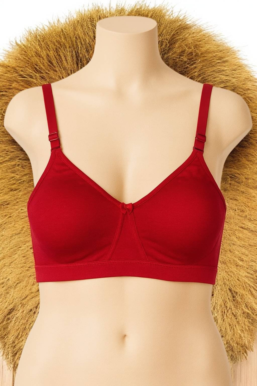     			Piylu Pack of 1 Cotton Blend Non Padded T-Shirt Bra For Women ( Maroon )