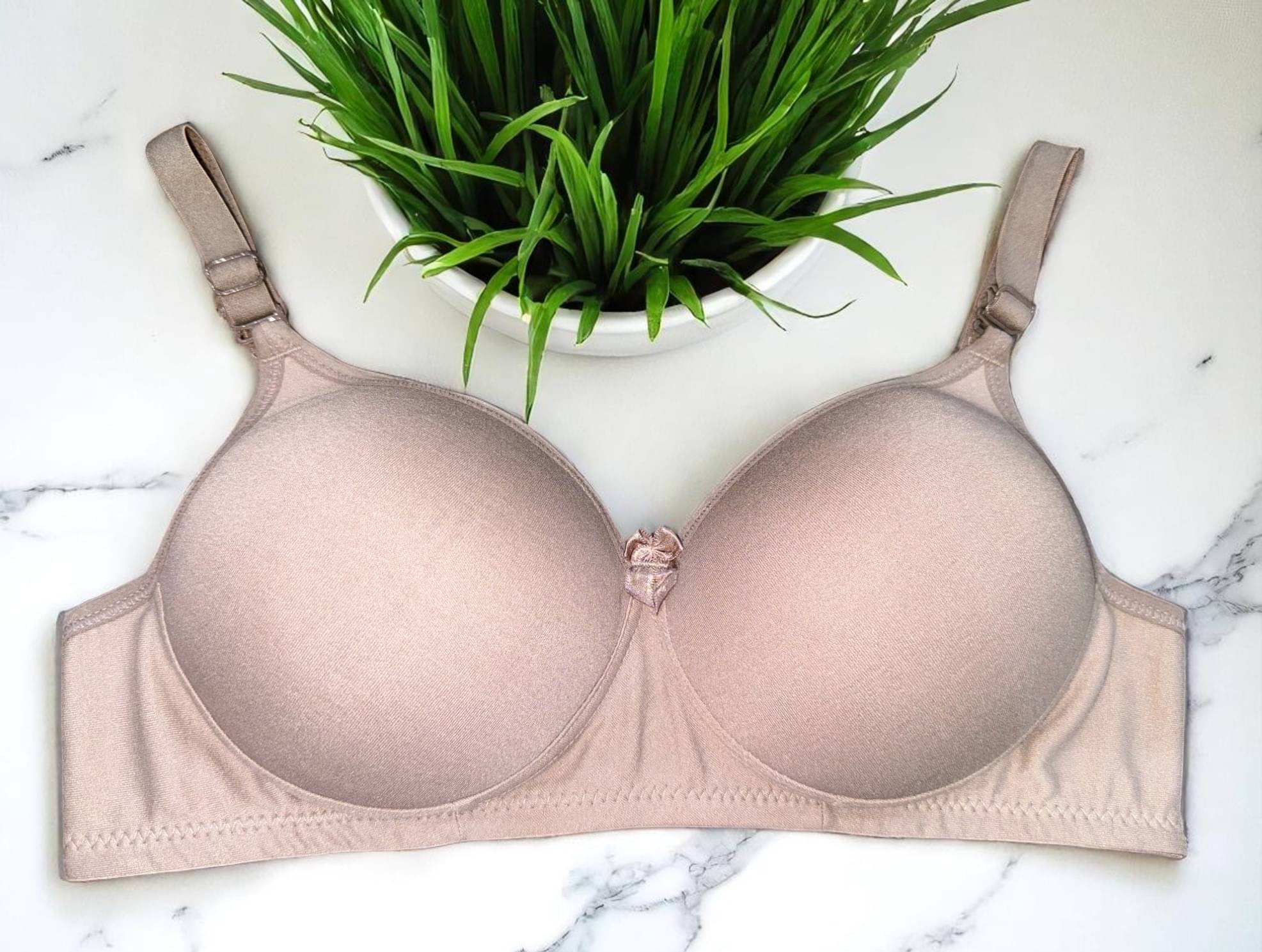 Piylu Pack of 1 Cotton Blend Lightly Padded Everyday Bra For Women ( Peach )     			Piylu Pack of 1 Cotton Blend Lightly Padded Everyday Bra For Women ( Peach )