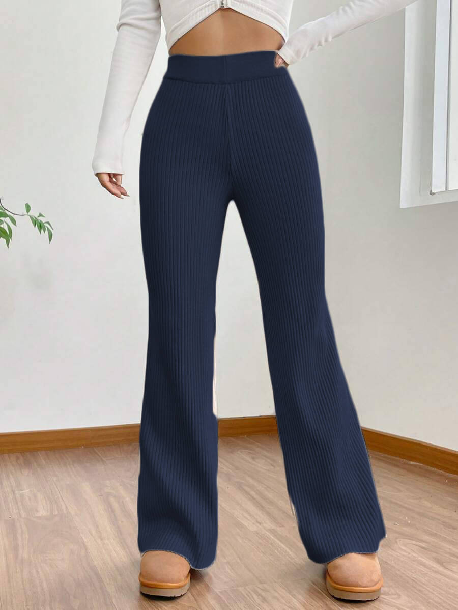     			Qyaas Women Lycra Formal Trousers ( Navy Blue )