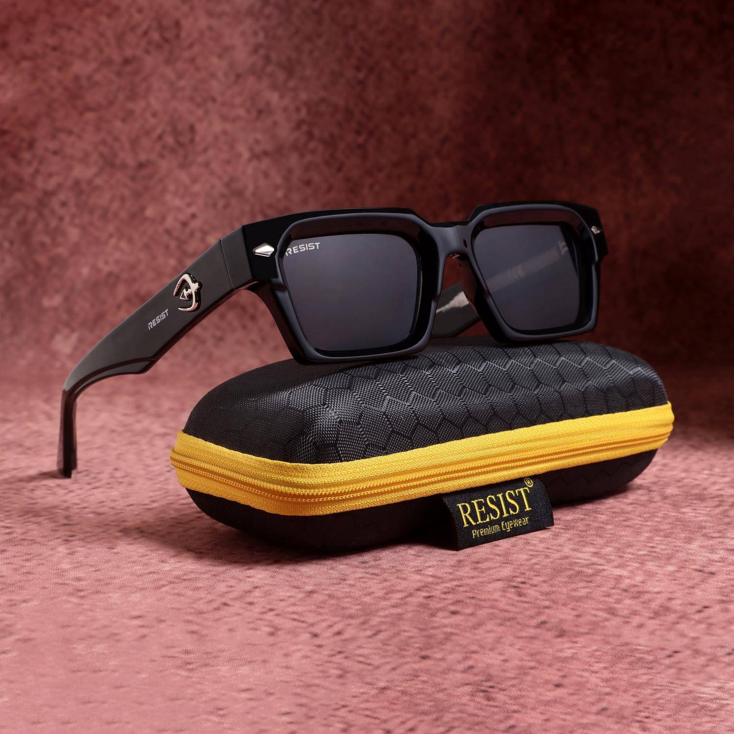 RESIST EYEWEAR Black Rectangular Sunglasses ( Pack of 1 ) RESIST EYEWEAR Black Rectangular Sunglasses ( Pack of 1 )