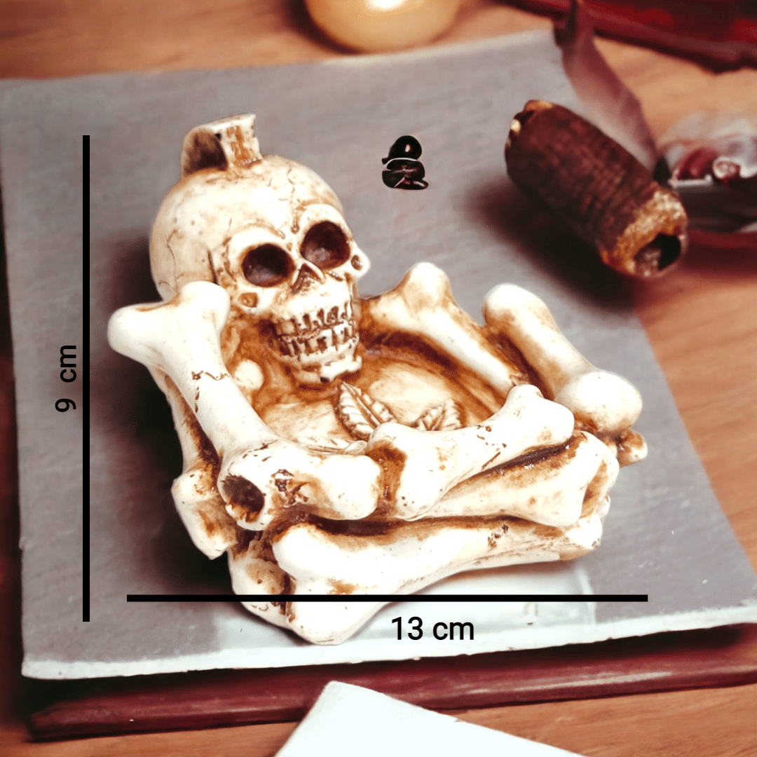     			Resin Bones Skull Ashtray Home Ornaments for Scary Halloween Decorations, Decorative Skulls, Skeletons Figurines for Bar Accessories, Smoking Room Decor for Smokers