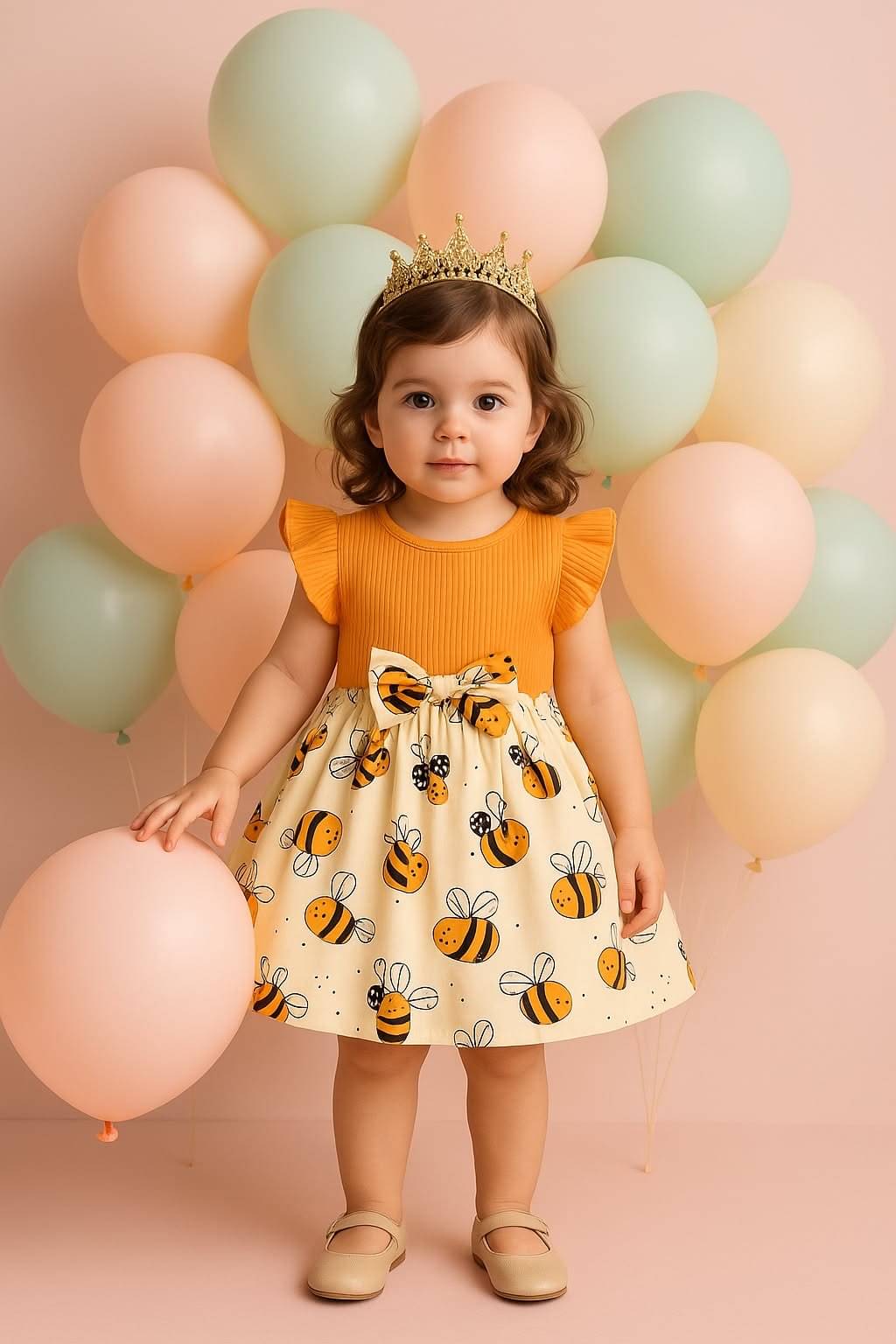     			SAPL Crepe Frock For Baby Girls ( Pack of 1 , Orange )